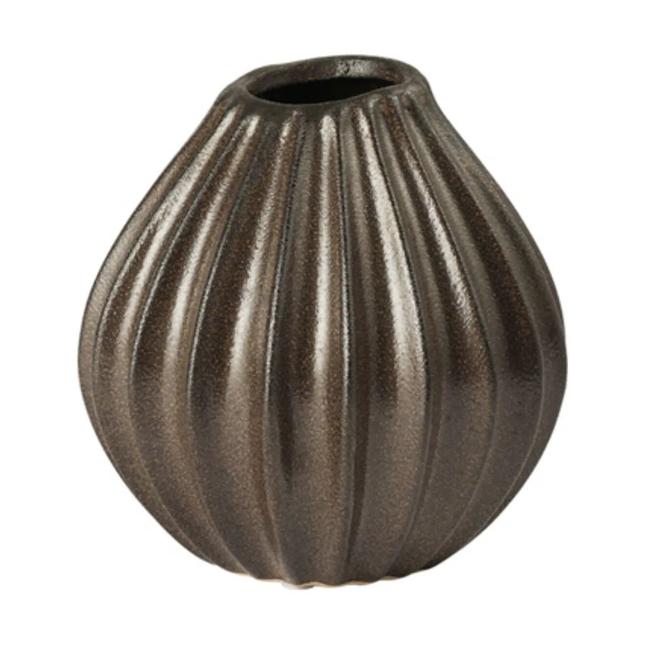 Broste Copenhagen Vaser Wide Vase i Brun, H15 x Ø15, 1