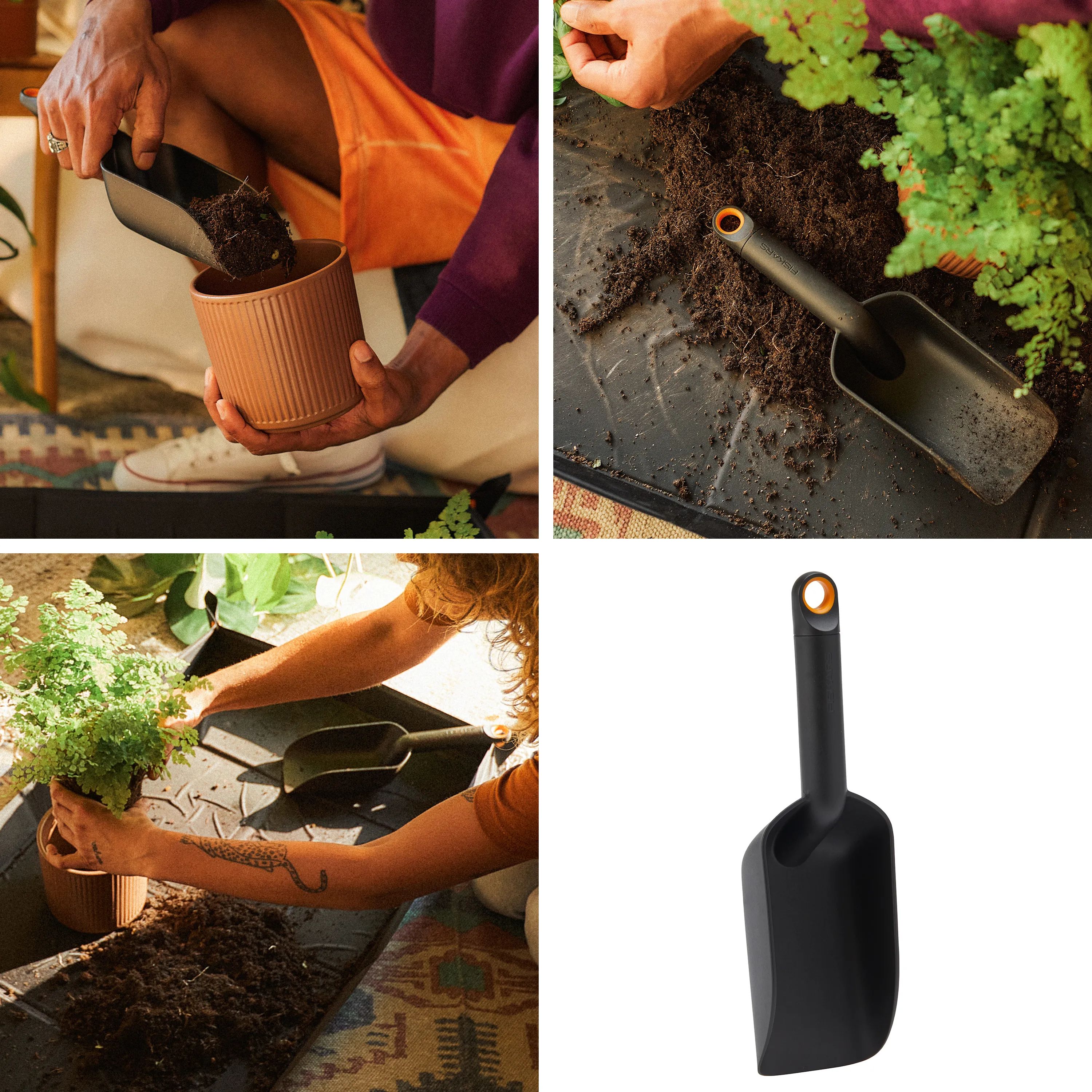 Fiskars Haveredskaber Plant Care Planteskovl - Medium i Sort/orange, 2