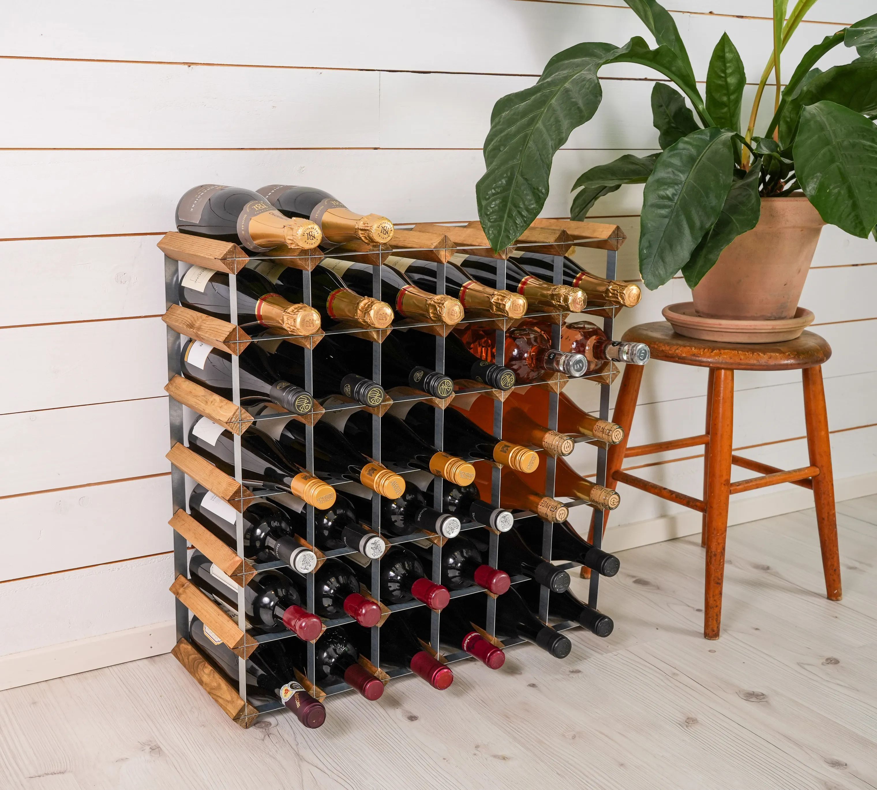 Traditional Wine Racks Vinreoler Vinreol i Lys eg, 42 flasker, 3