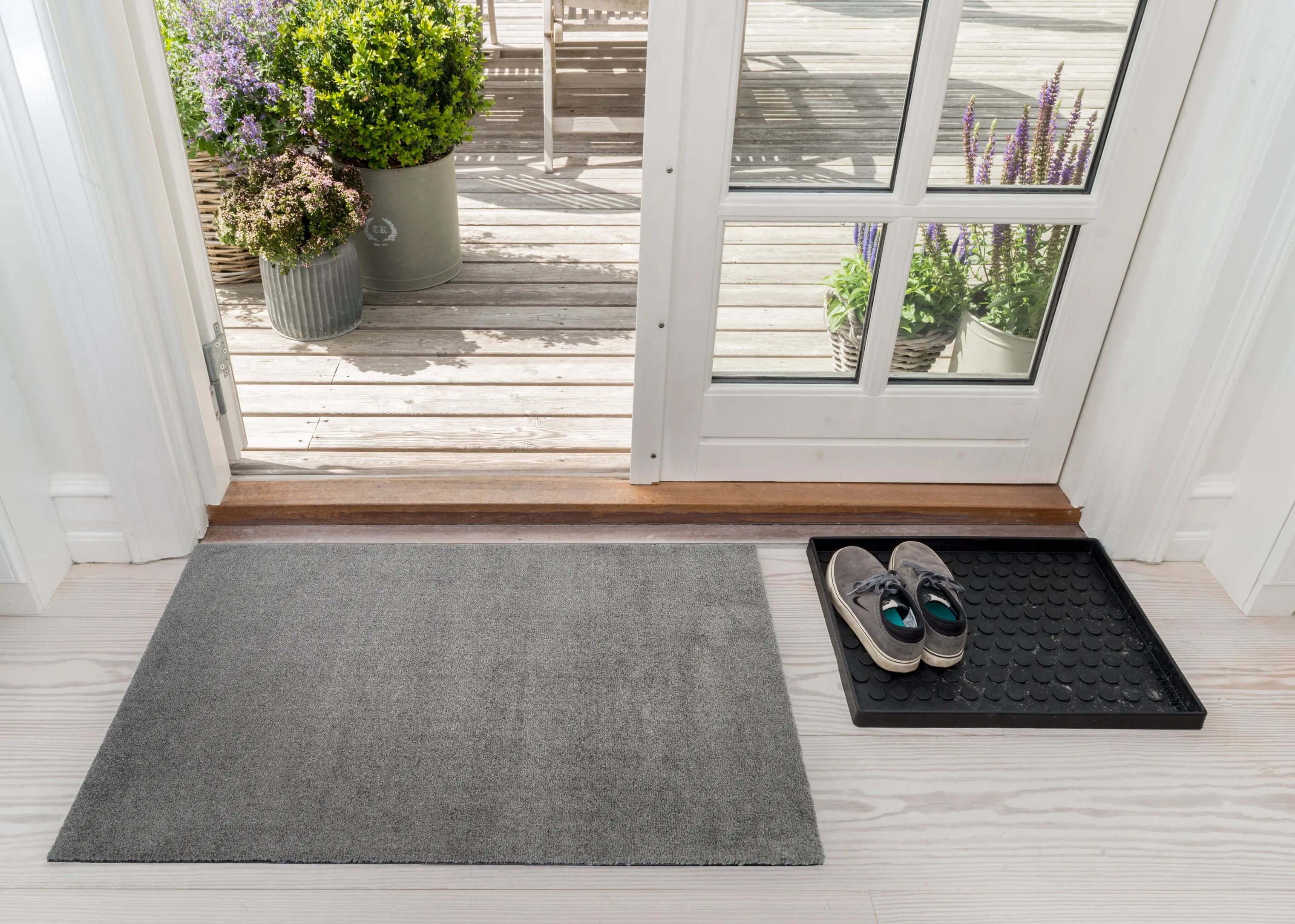 Tica Copenhagen Dørmåtter Uni Color Gulvmåtte i Steel Grey, B60 x L90 cm, 3