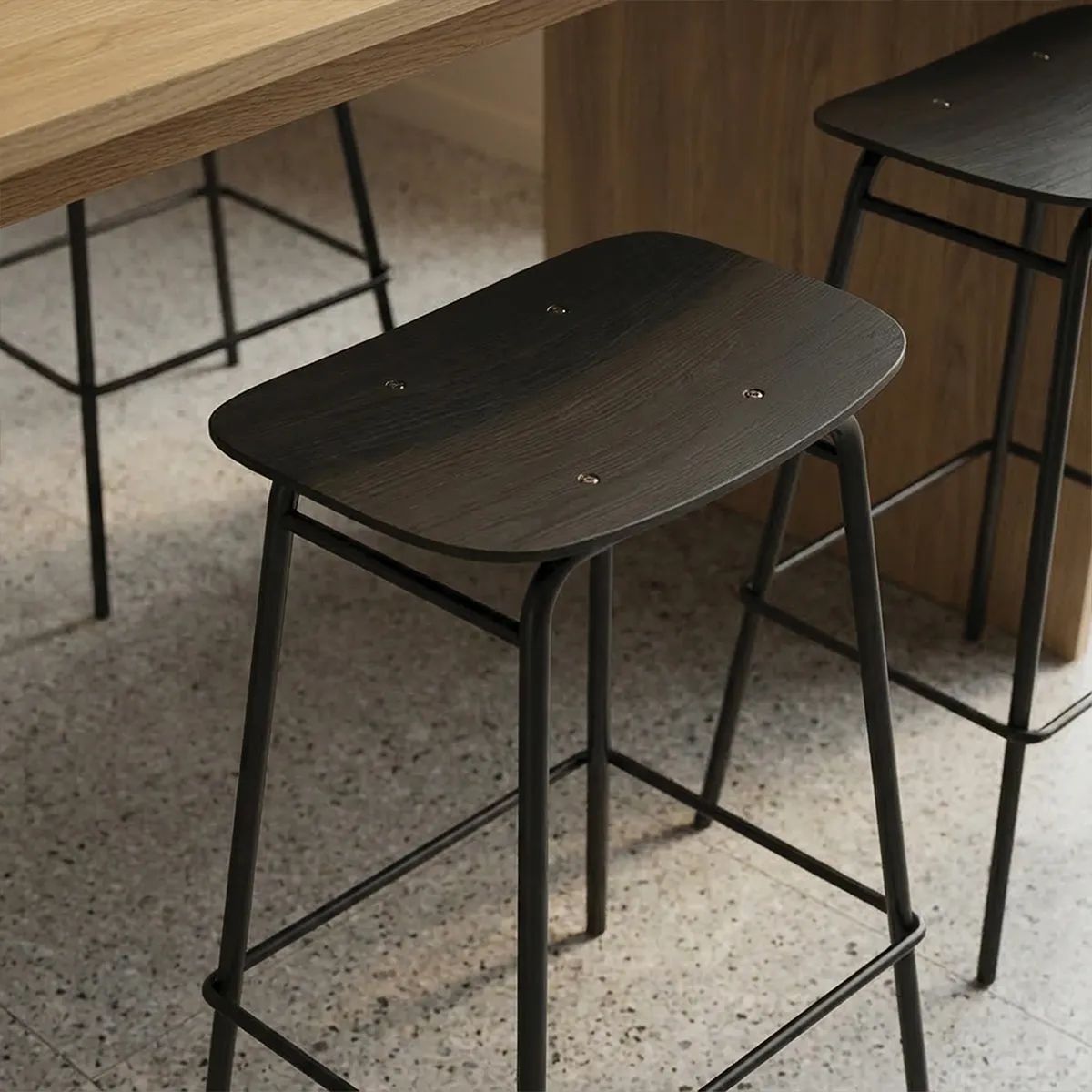 SACKit Barstole Frame Bar Stool Frame Barstol i Sort, 73 cm, 3