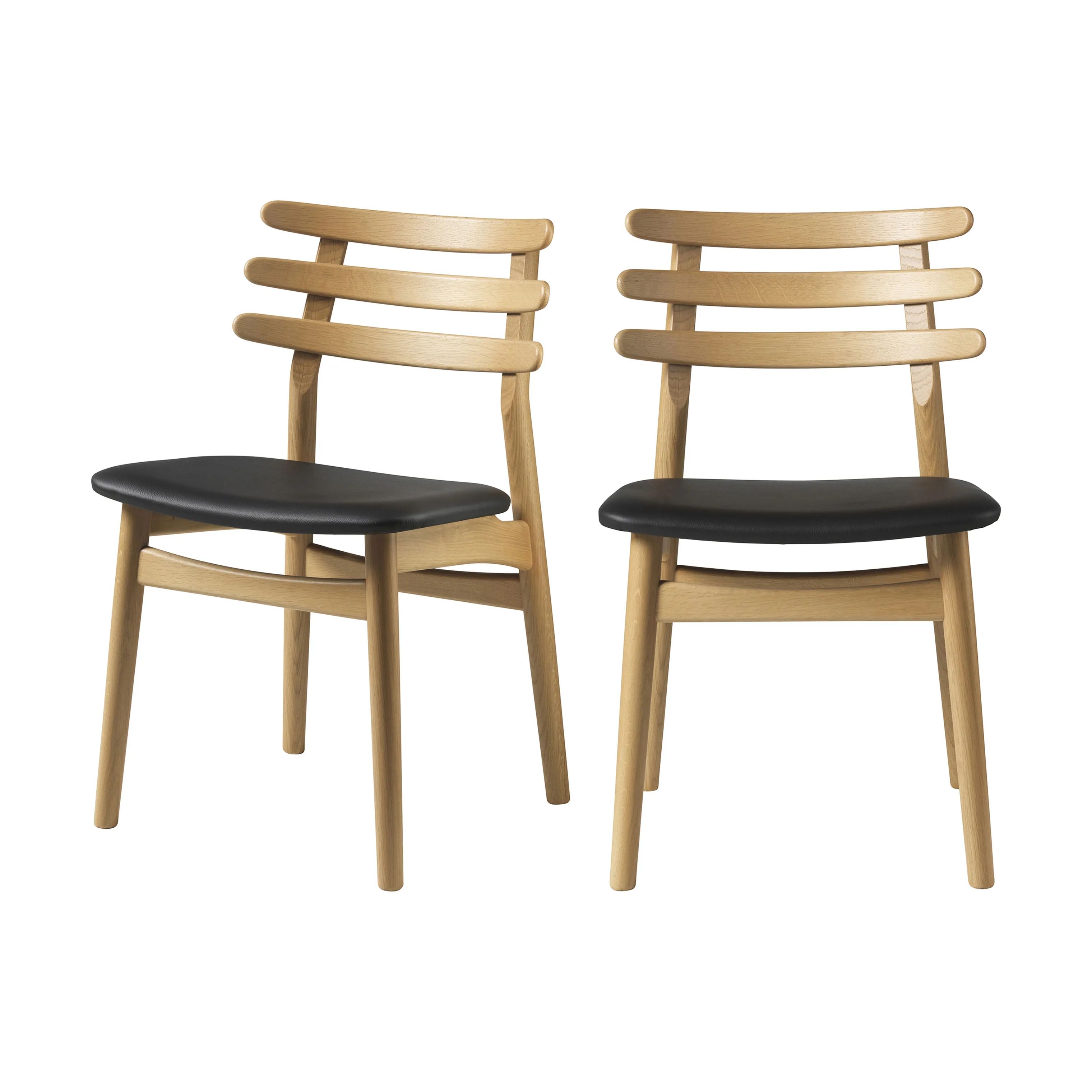 FDB Møbler Spisebordsstole J48 Spisebordstol - 2 stk. i Natur/Sort, 3