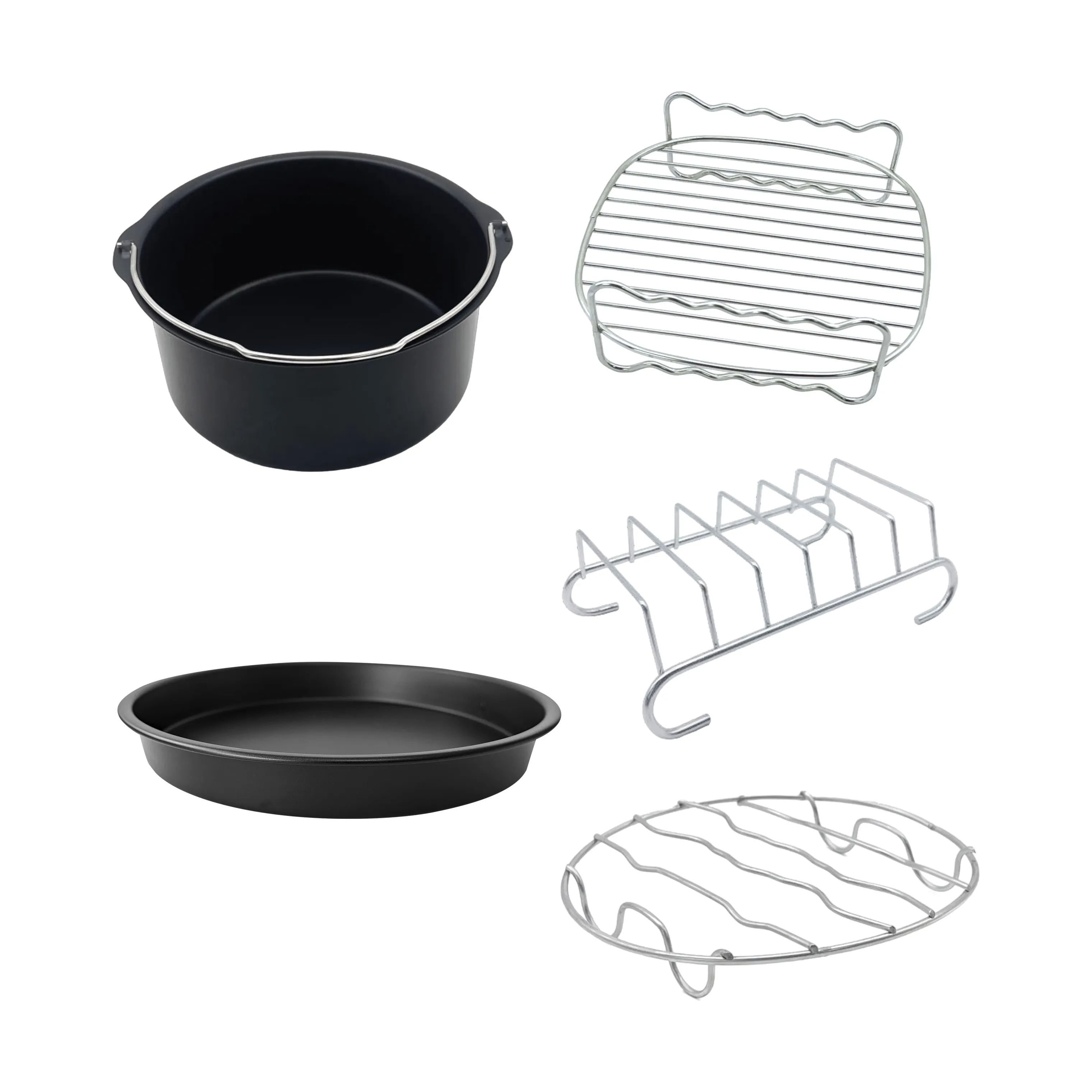 Sogo Tilbehør til airfryers Tilbehørssæt til Airfryer i Sølvfarvet, 1