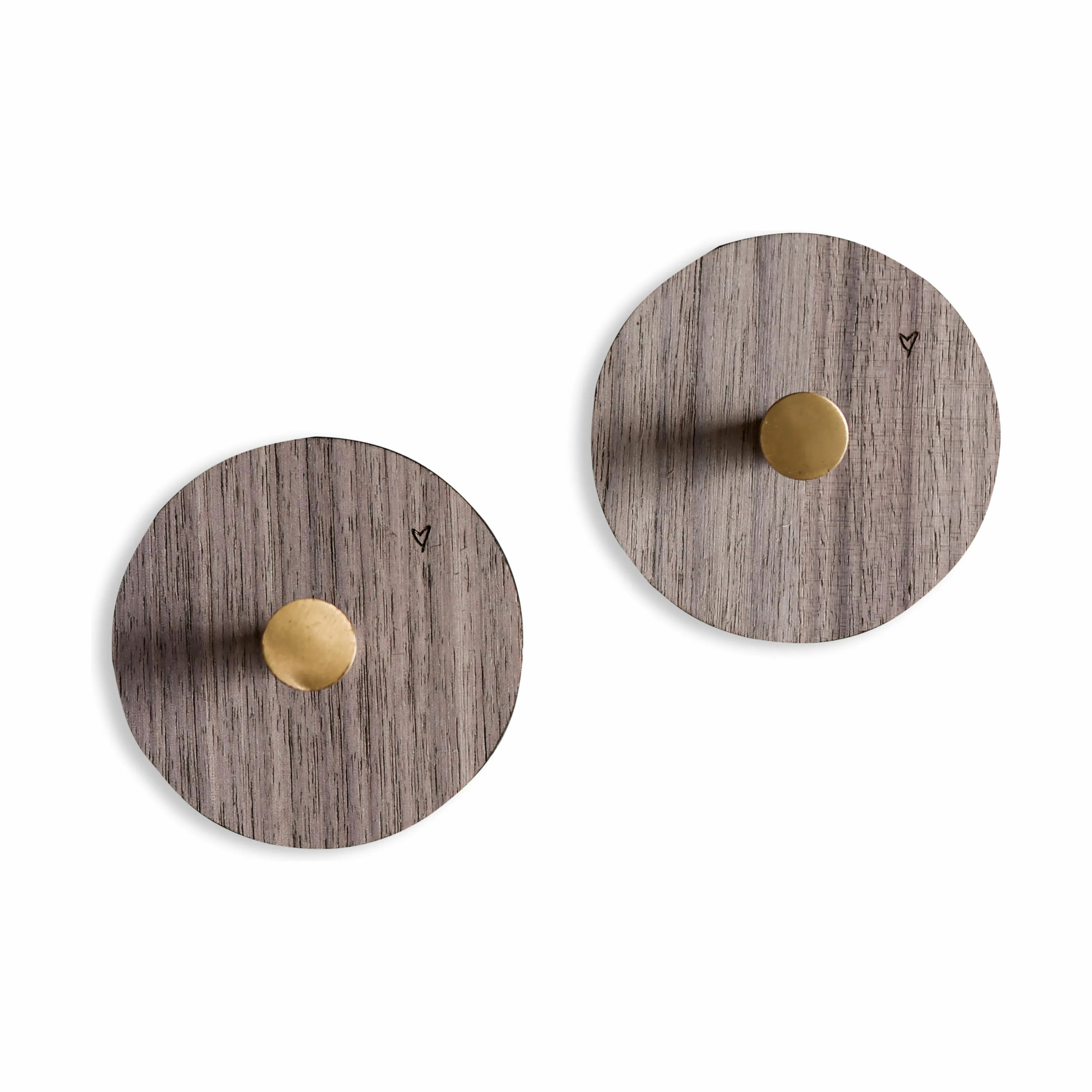Minifabrikken Knager Knage - 2 stk. i Valnød, 7 cm, 1