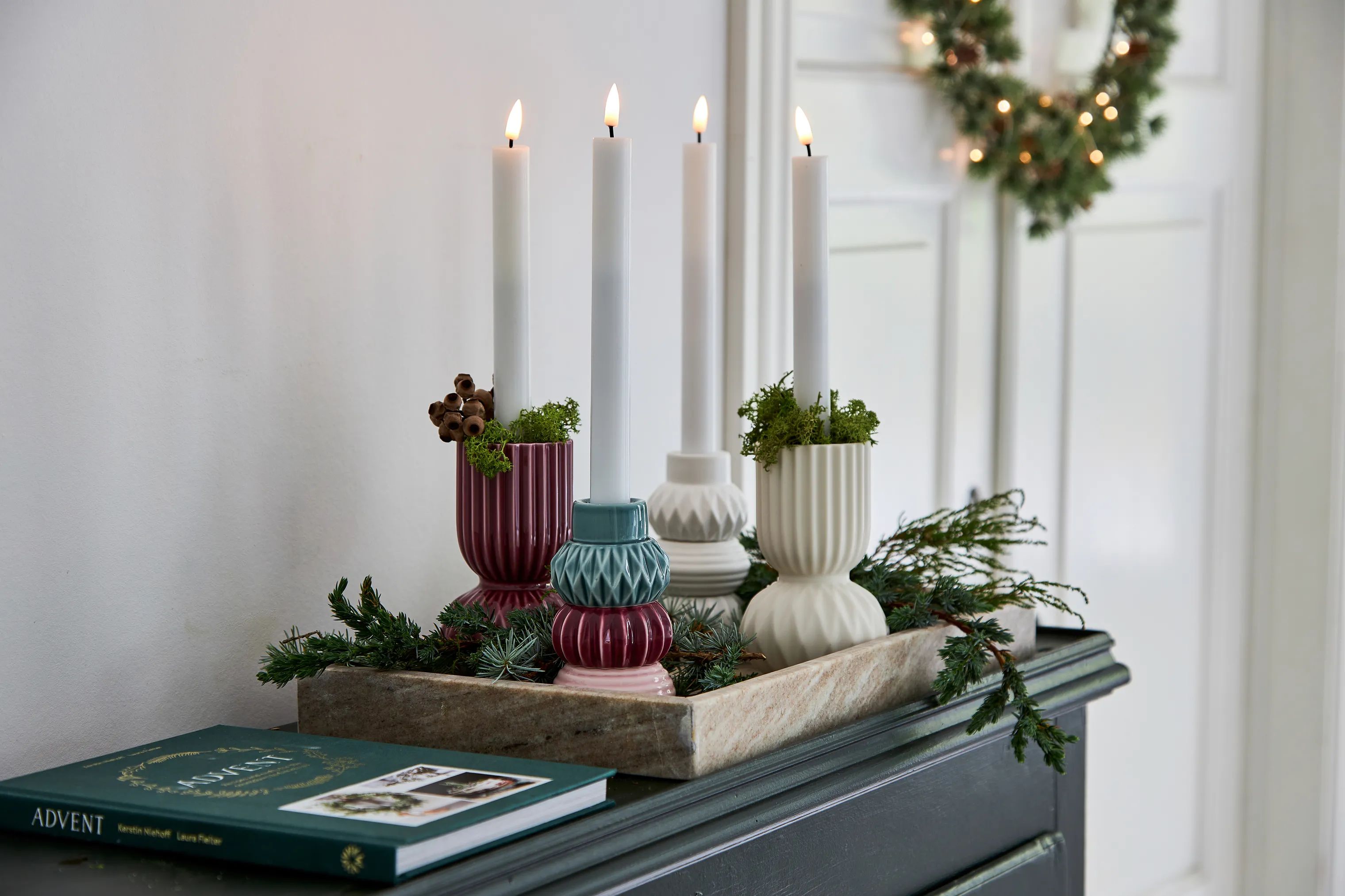 Dottir Kronelysestage Samsurium Stabelbar Lysestage - 3 dele i Dark/powder/aubergine, 2