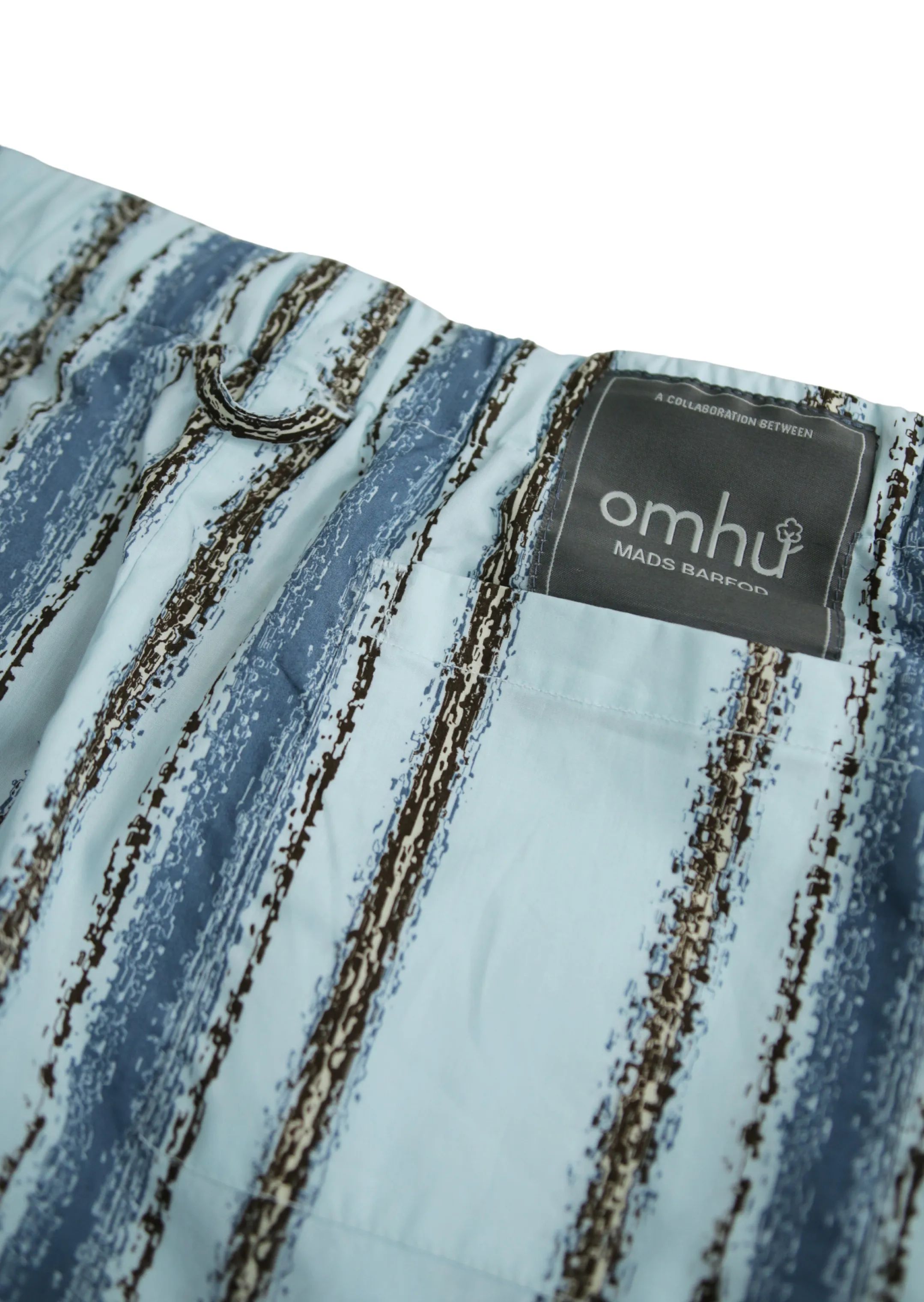 omhu x Mads Barfod Pyjamas Wave Grid Slumber Pyjamasbukser i Aqua, XS/S, 9