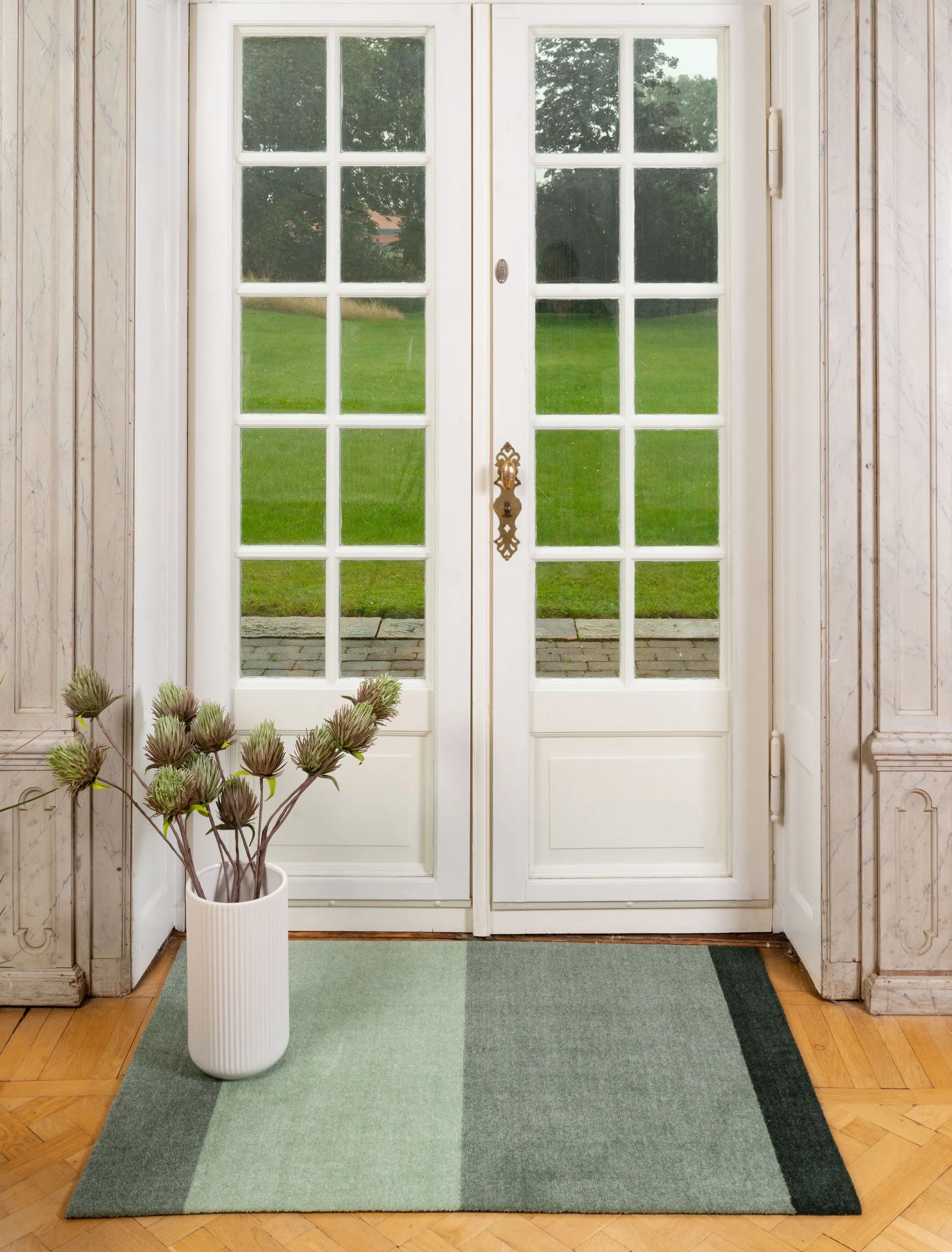 Tica Copenhagen Gulvtæpper Stripes Horisontal Gulvtæppe i Lysgrøn/støvetgrøn/mørkegrøn, B90 x L130 cm, 3