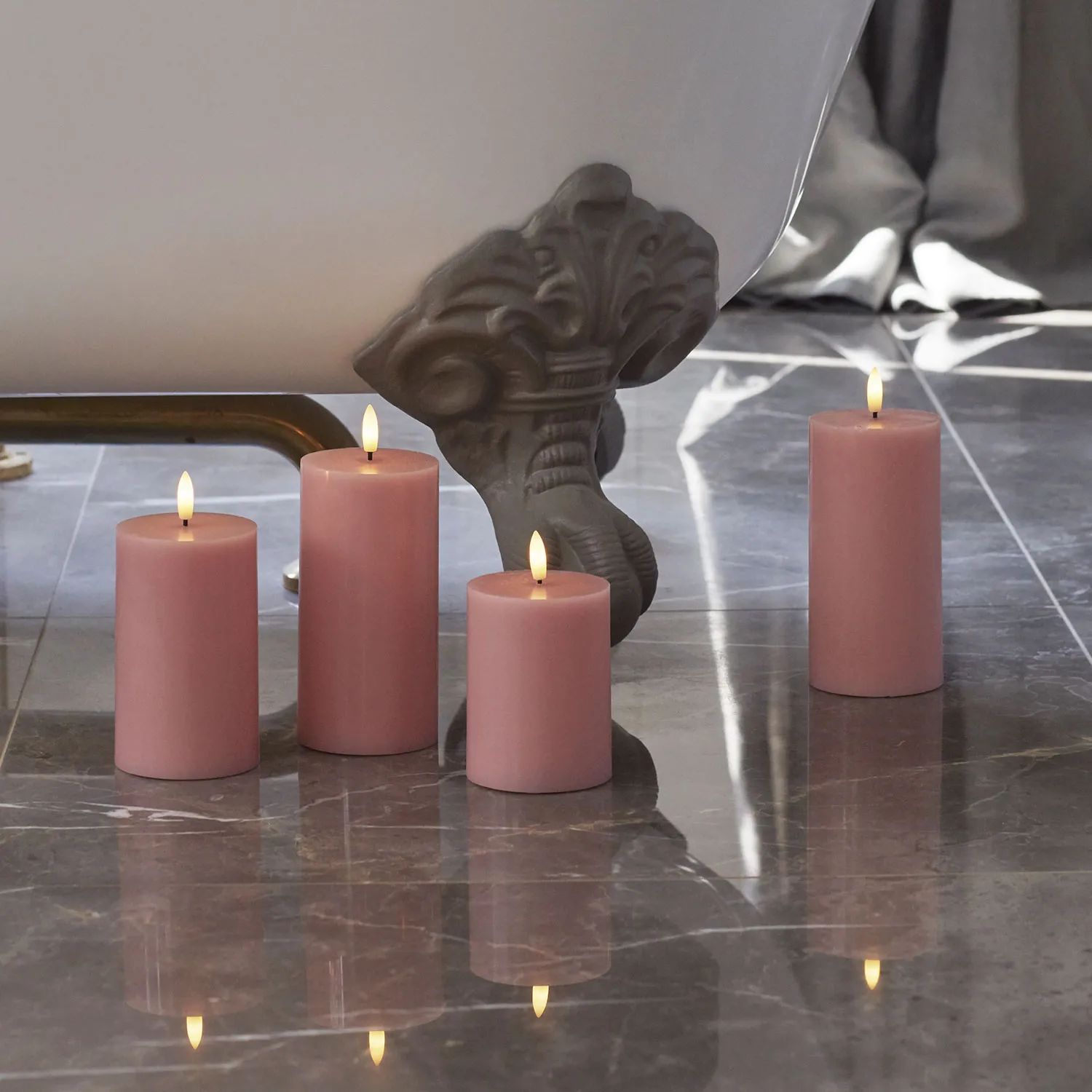 Sirius LED-lys Sille LED Bloklys i Light Pink, H15 x Ø7,5 cm, 2