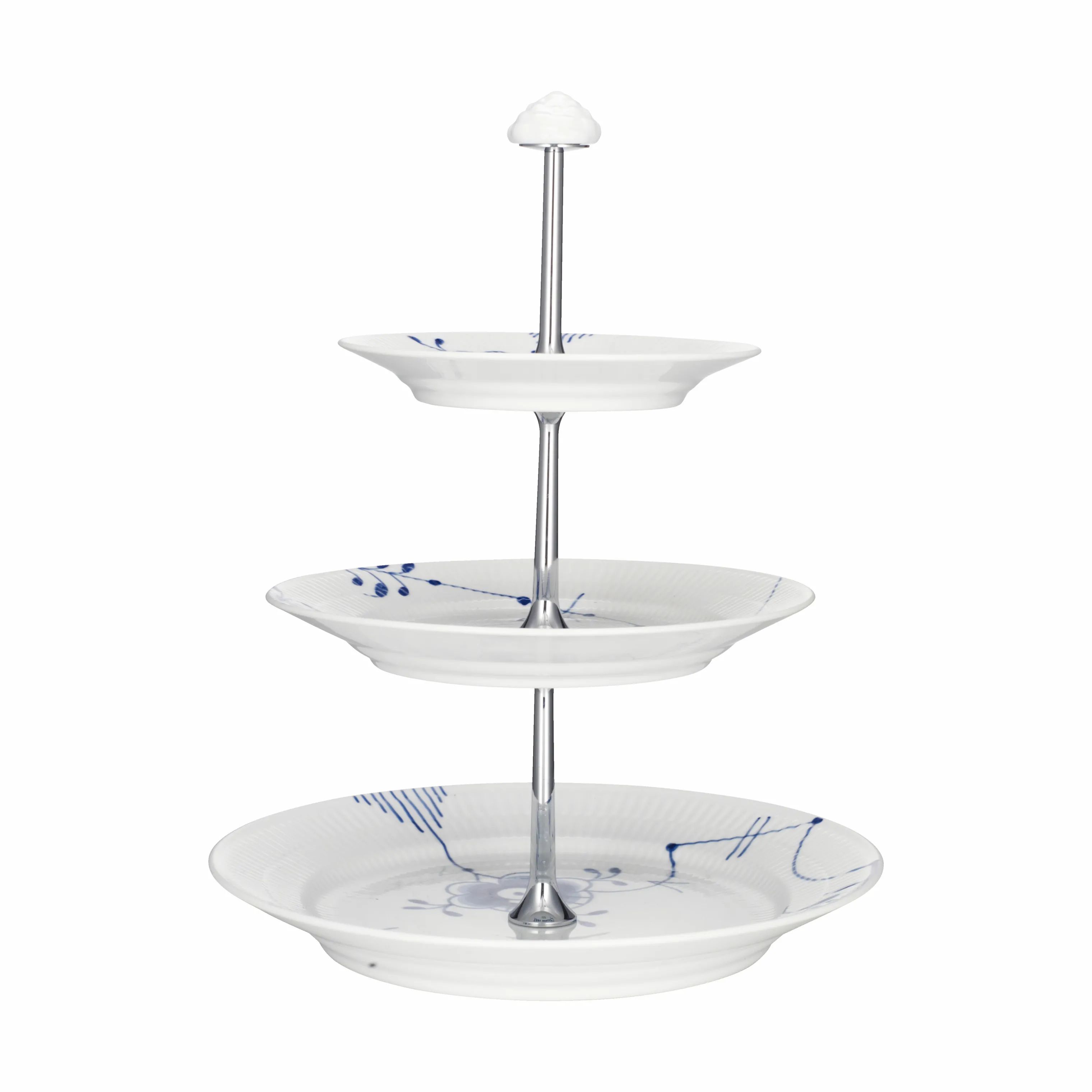 Royal Copenhagen Etagere Blå Mega Riflet Étagère i Koboltblå/hvid, 1