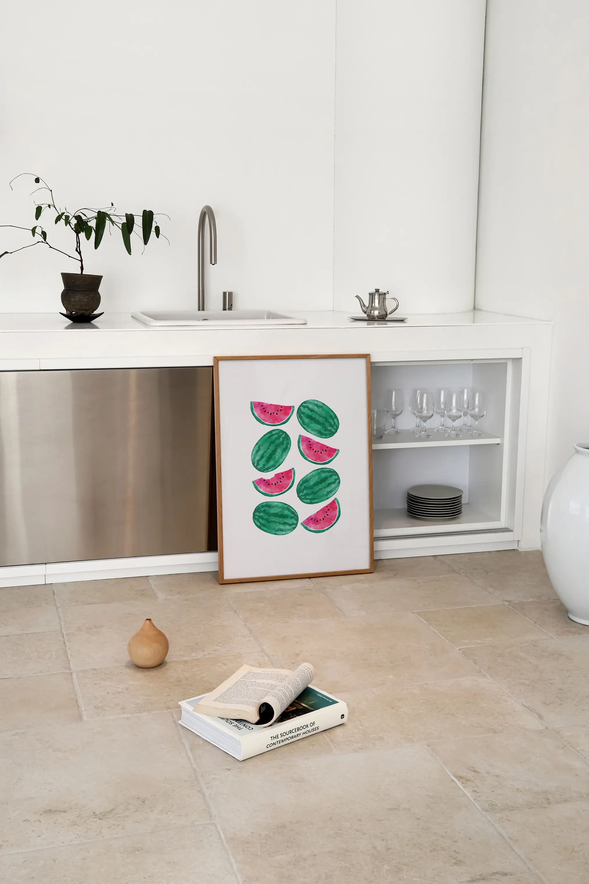 Poster&Frame Plakater Plakat - Watermelon Crowd i Multifarvet, B30 x L40 cm, 2