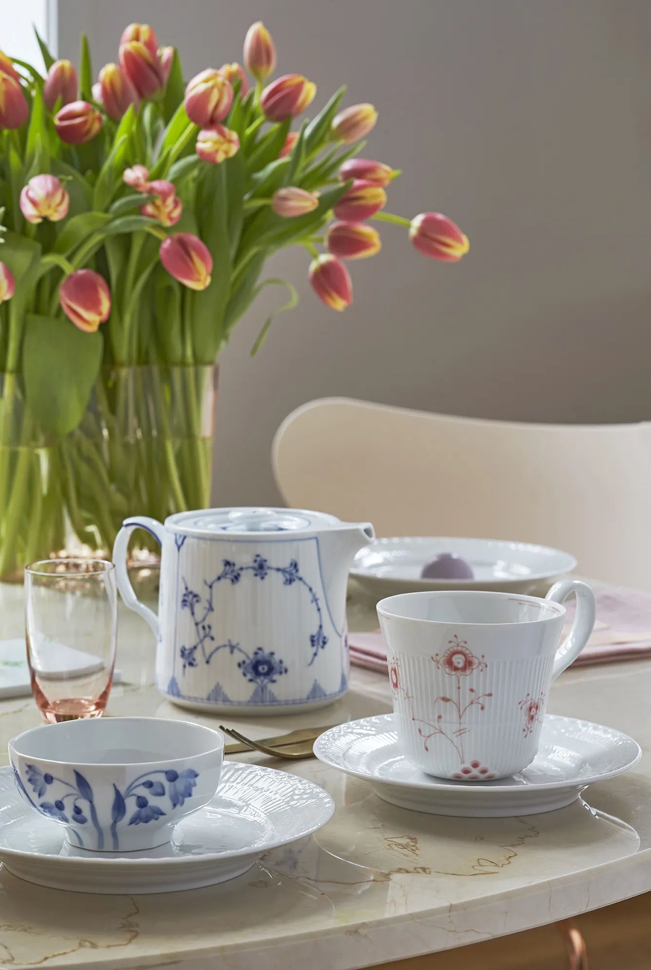 Royal Copenhagen Kagetallerkener Hvid Halvblonde Kagetallerken i 19 cm, 5