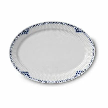 Royal Copenhagen Serveringsfade Prinsesse Oval Tallerken i Koboltblå/hvid, 1