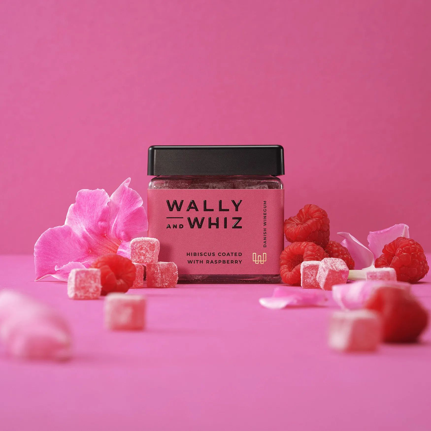 Wally and Whiz Søde sager Vingummi - Hibiscus med hindbær i 135 gram, 2