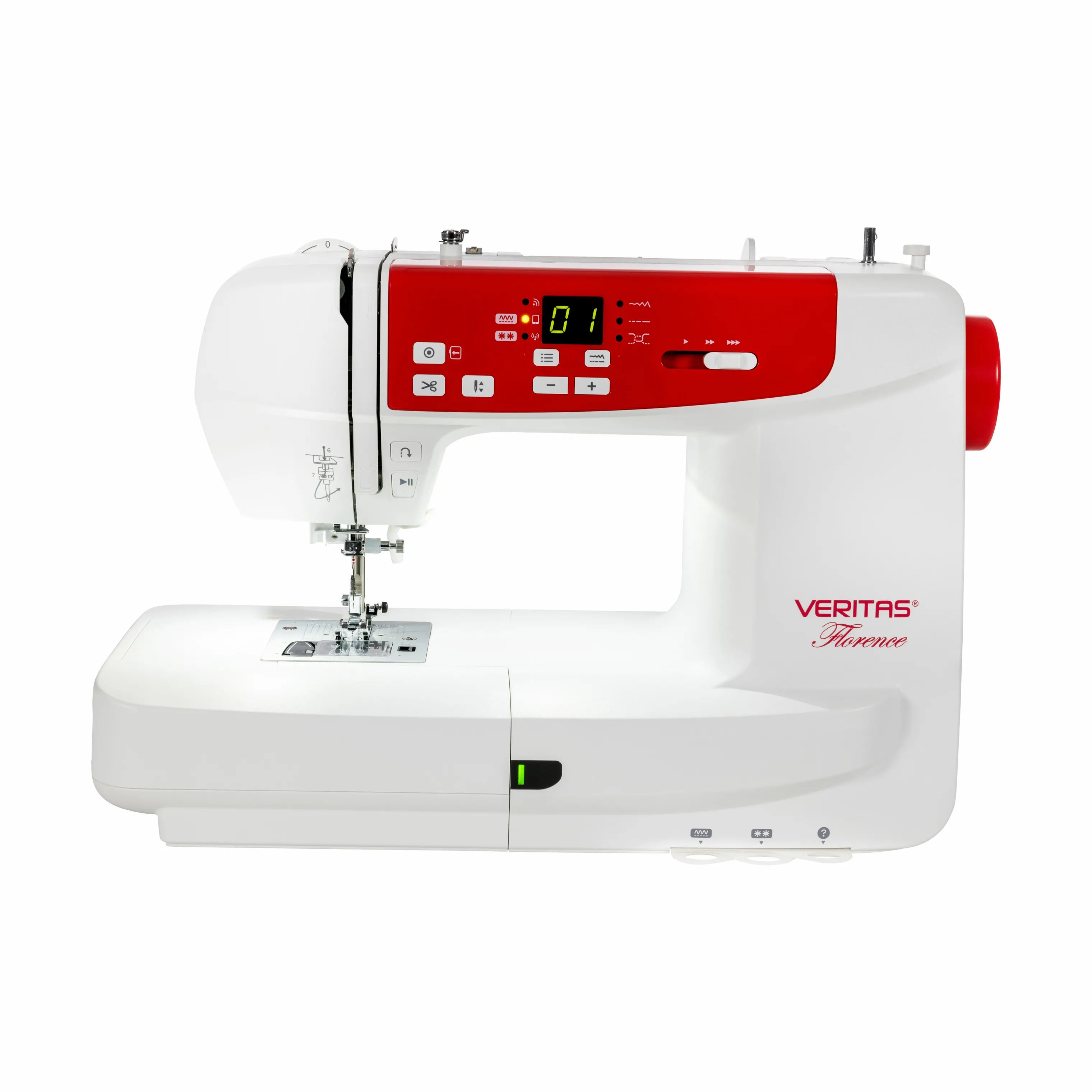 VERITAS Symaskiner Florence Sy- og broderimaskine i Hvid/rød, 1