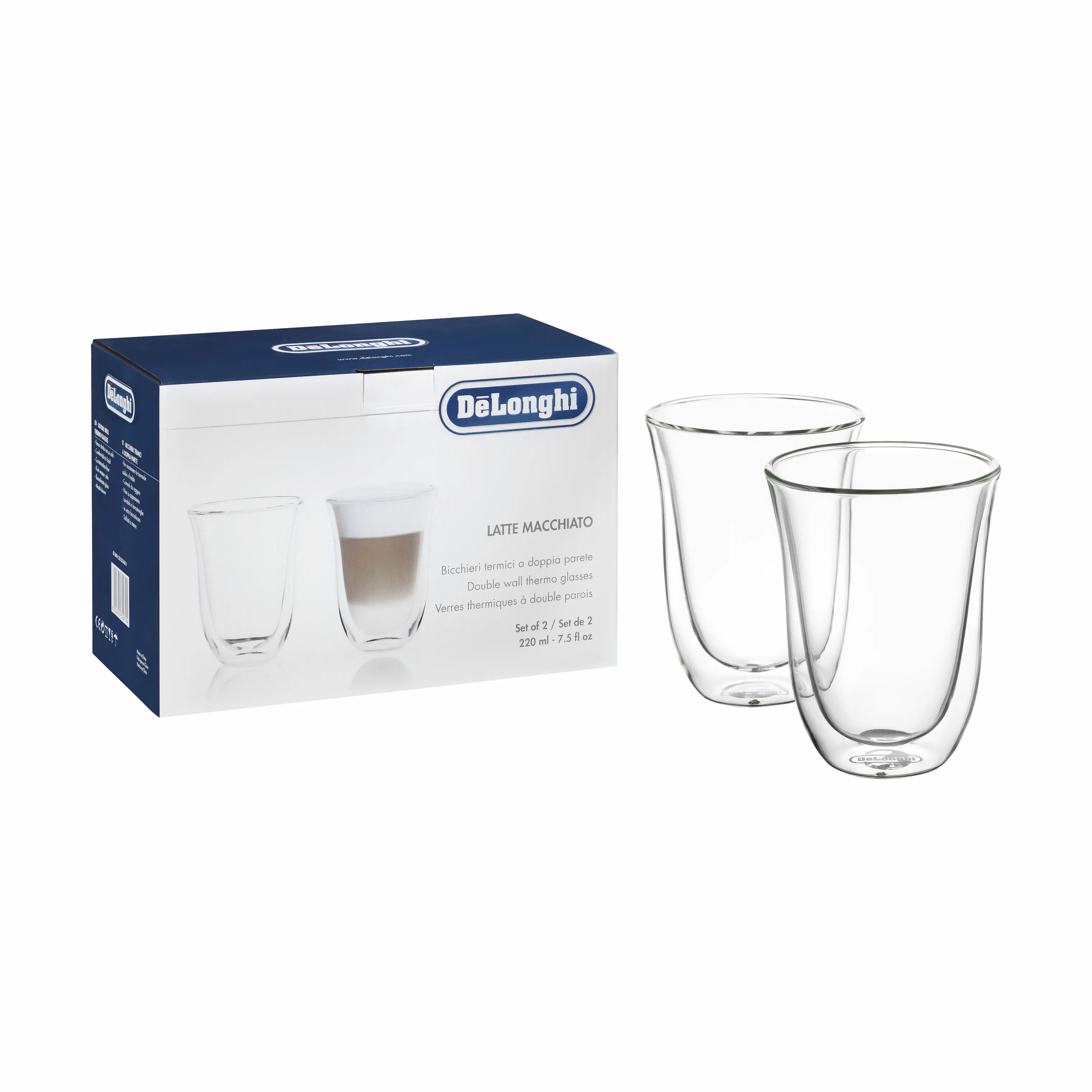 DeLonghi Termoglas Latte Macchiatoglas - 2 stk. i Klar, 33 cl, 3