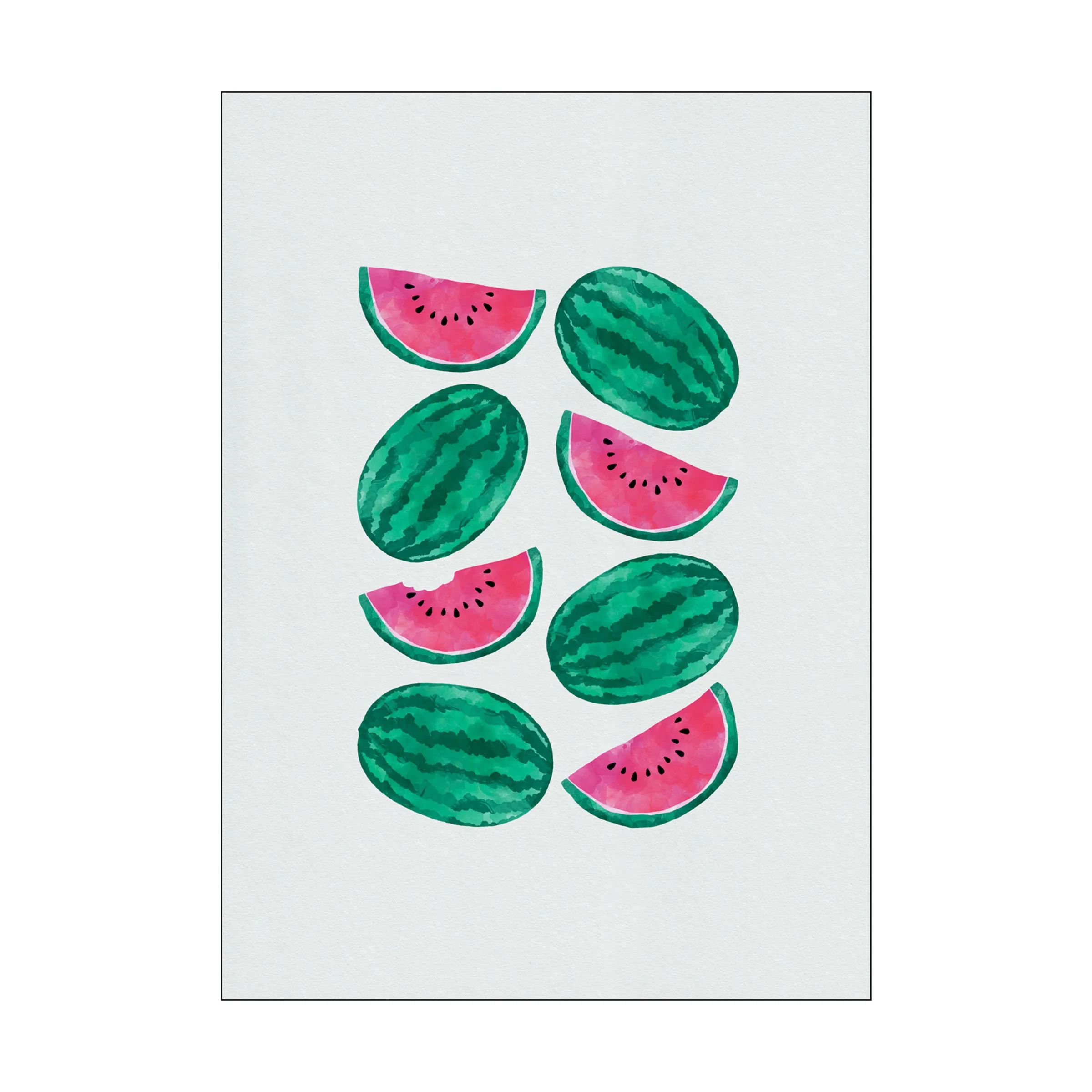 Poster&Frame Plakater Plakat - Watermelon Crowd i Multifarvet, B50 x L70 cm, 1