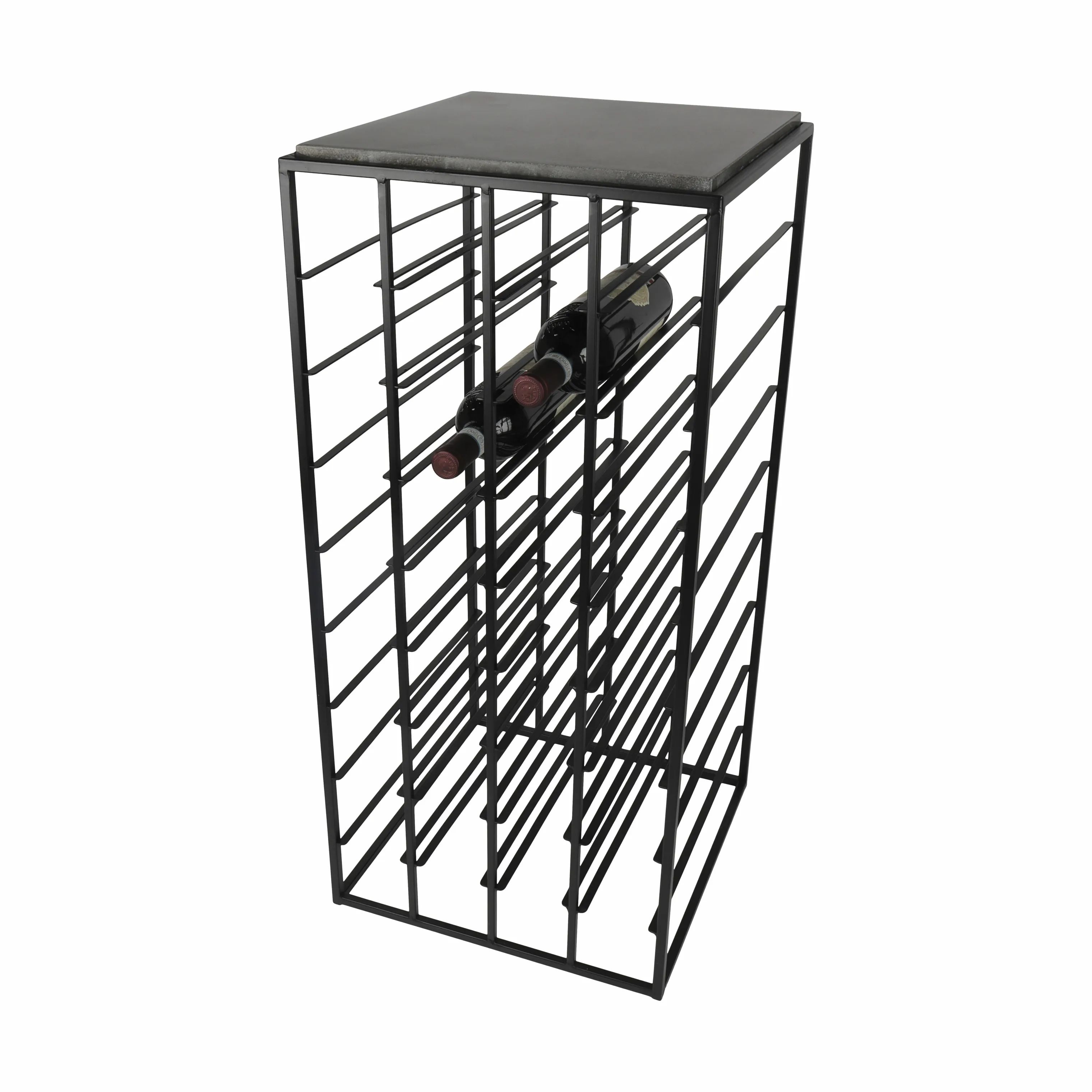 CASA Living Vinreoler Vinreol i Sort, 80 cm, 3