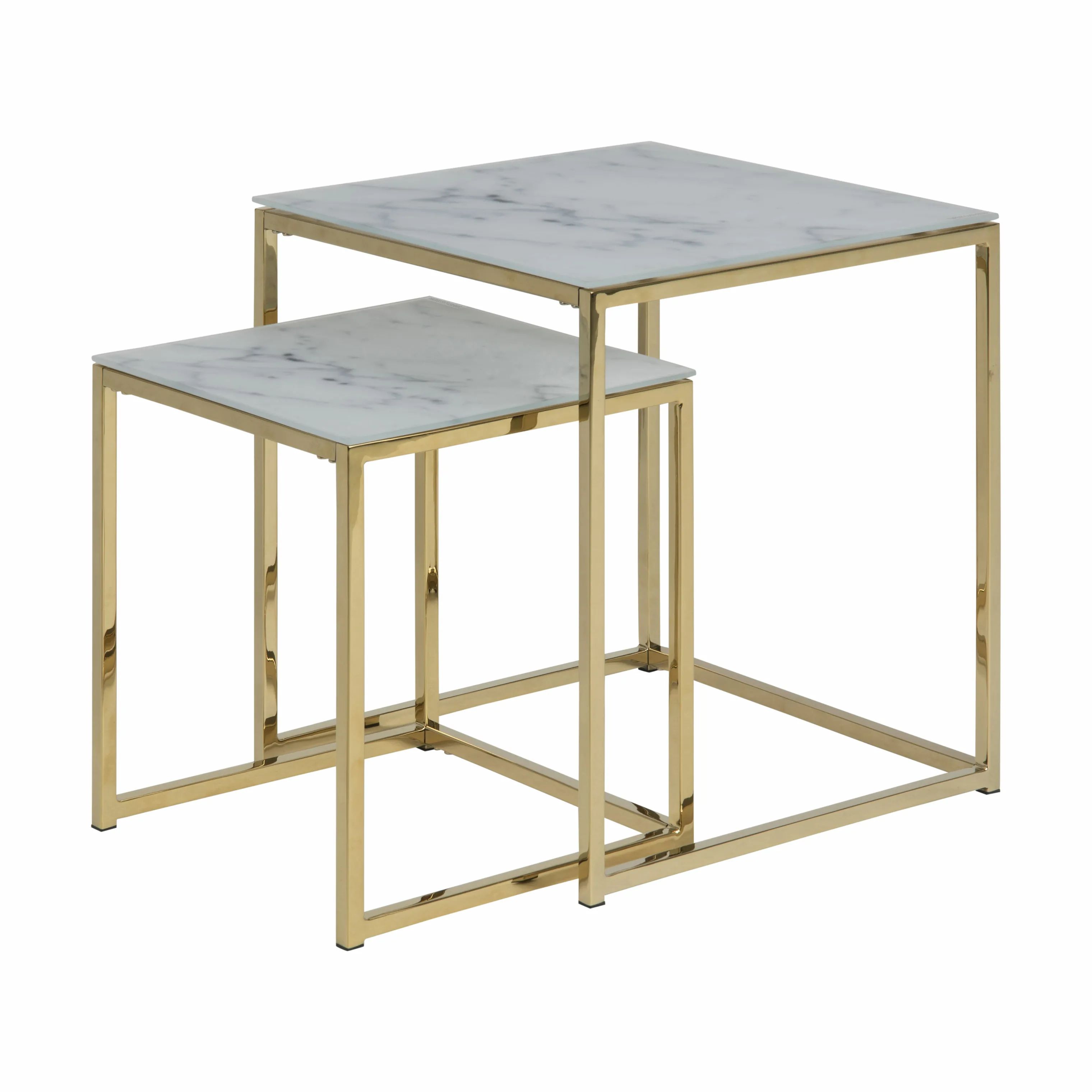 CASA Living Sideborde Alisma Indskudsbord i Hvid/gylden krom, 1