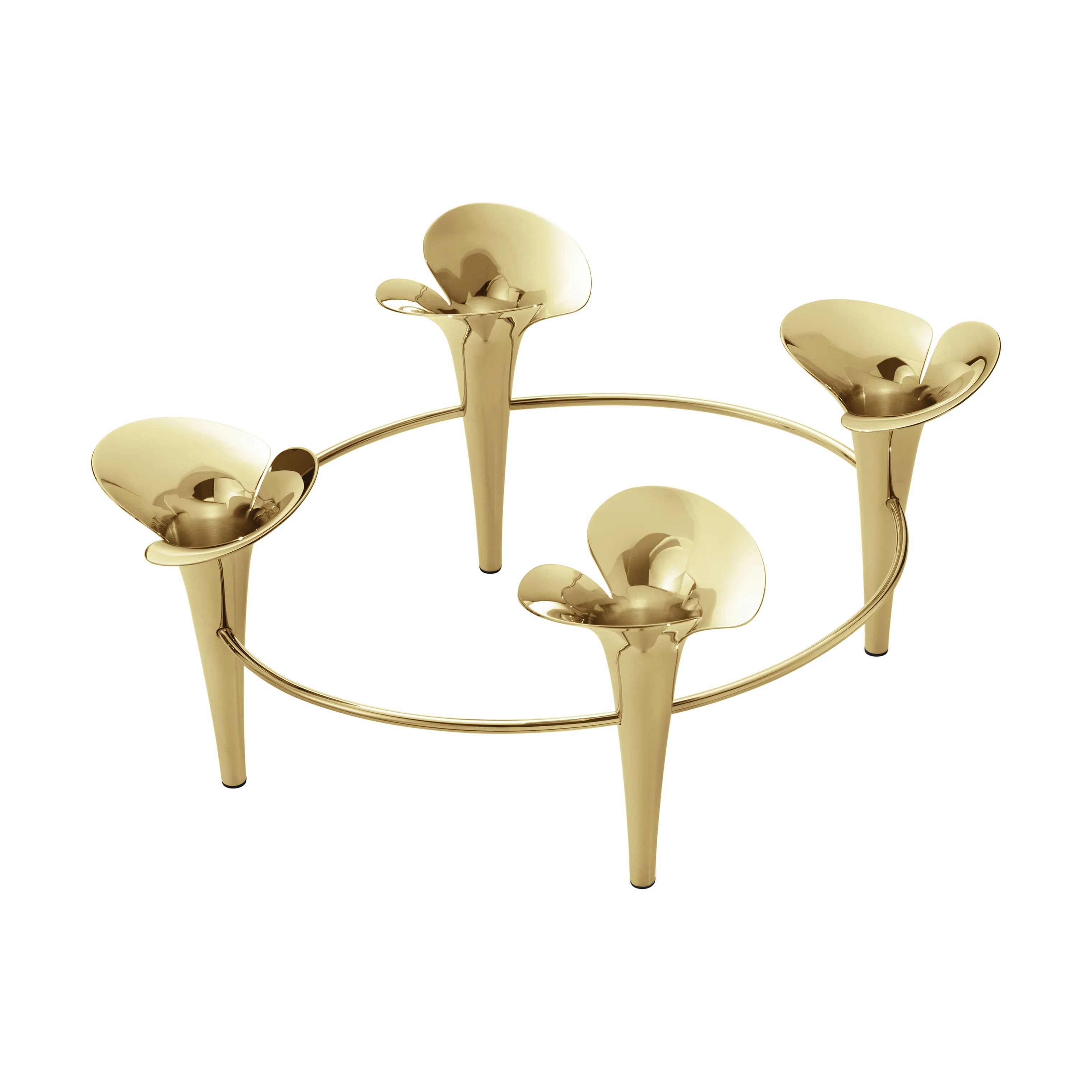 Georg Jensen Kronelysestage Bloom Lysestage i Guldfarvet, 1
