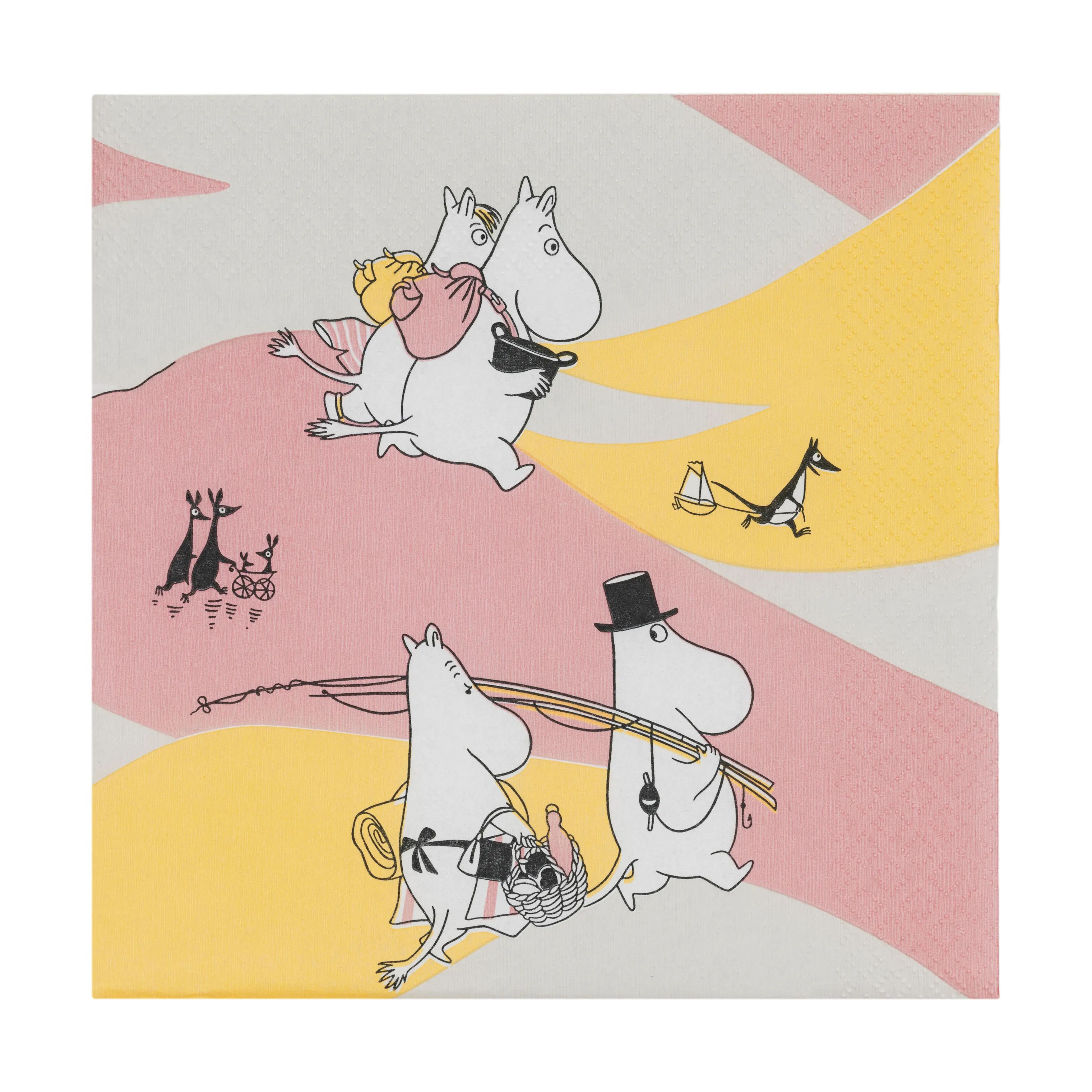 Moomin Arabia Papirservietter Familietid Papirservietter - 20 stk. i Pink/gul, 1