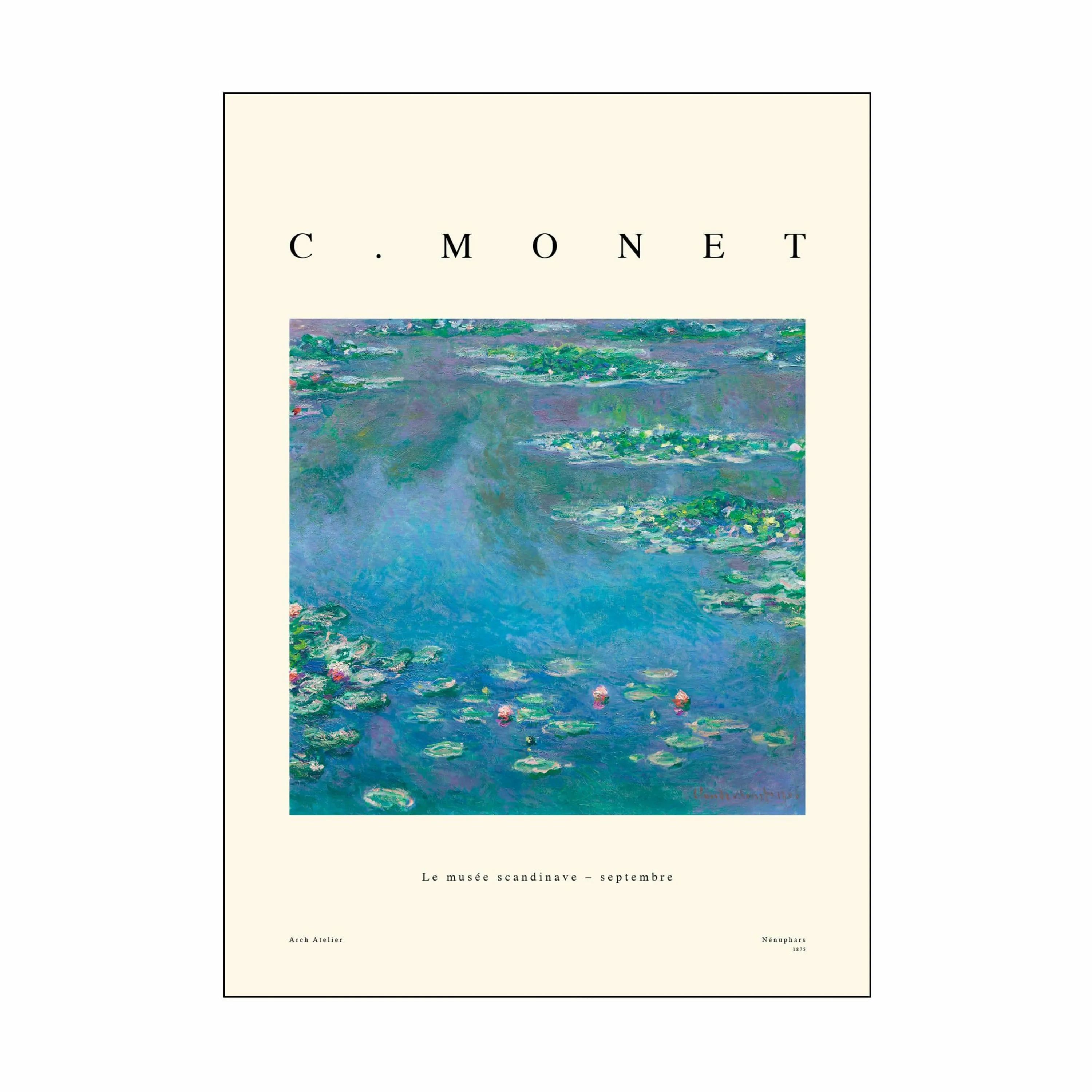 Poster&Frame Plakater Plakat - Claude Monet Nenuphars i Blå/grøn, B70 x L100 cm, 1