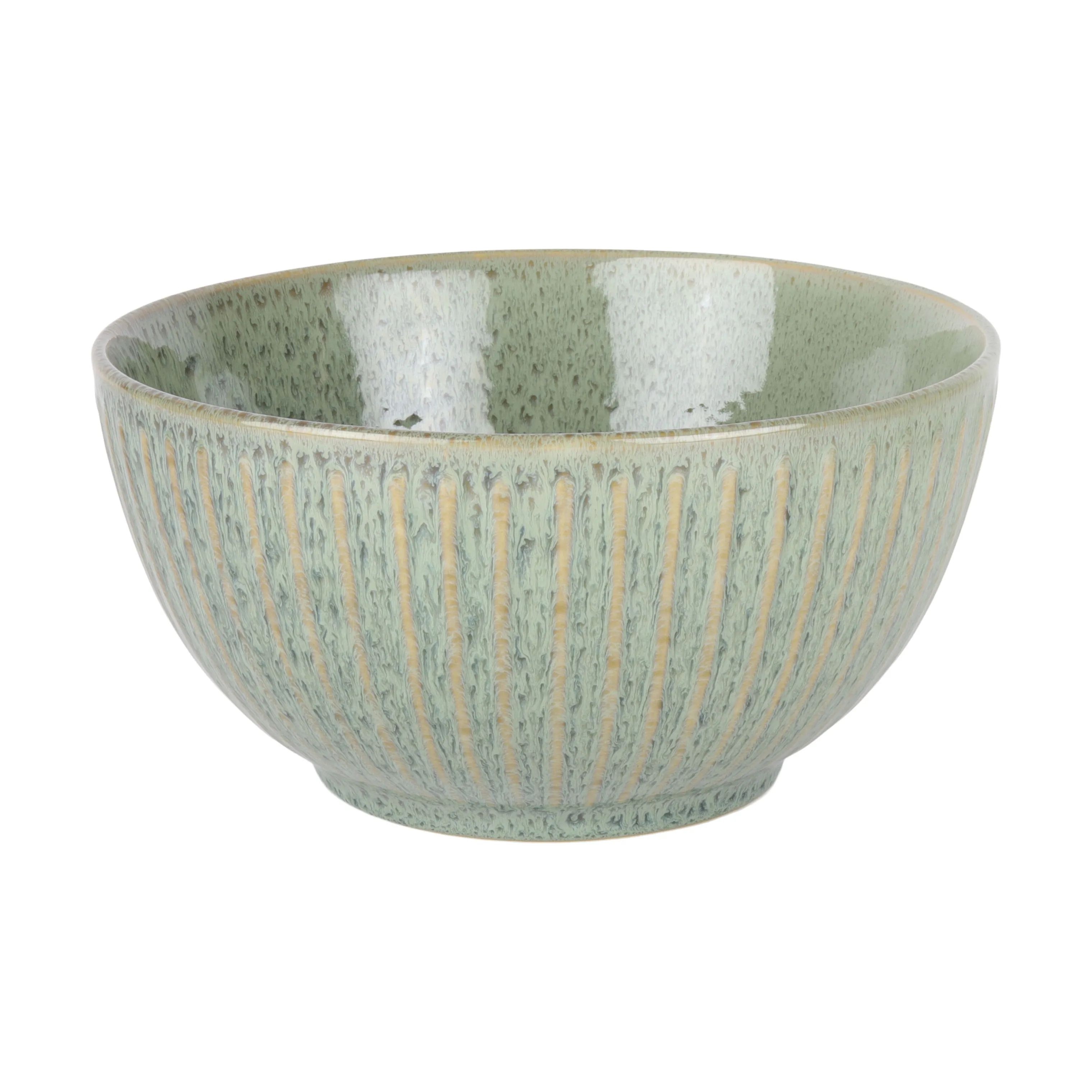 CASA Living Serveringsskåle Sofia Riflet Skål i Grøn, 22 cm, 1