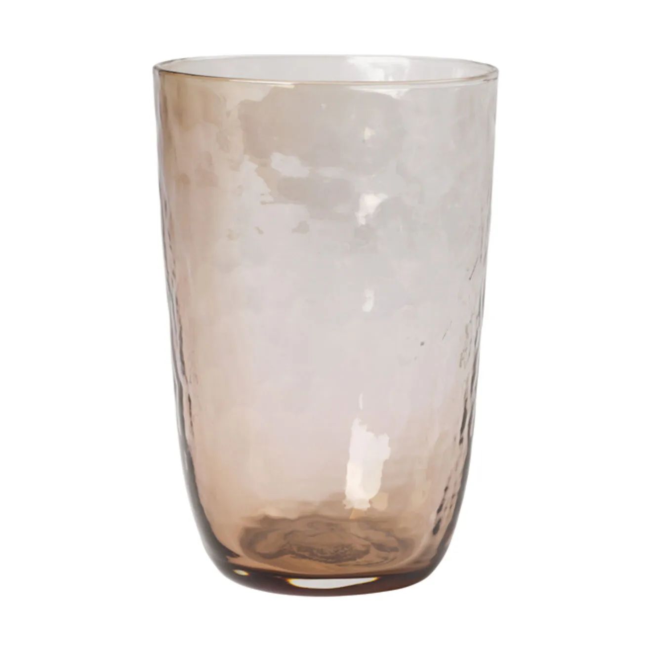 Broste Copenhagen Vandglas Hammered Glas i Brown, 50 cl, 1