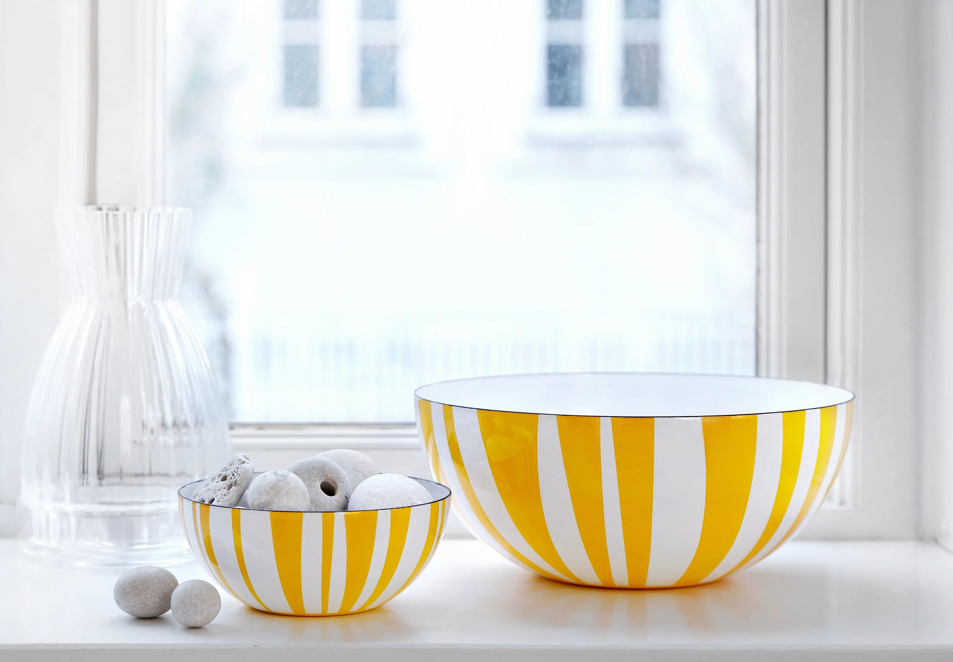 Cathrineholm Serveringsskåle Stripes Skål i Gul, 20 cm, 2