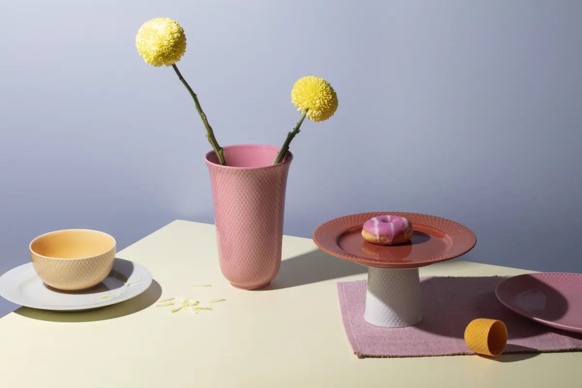 Lyngby Porcelæn Dækkeservietter Herringbone Dækkeserviet i Rosa, 2