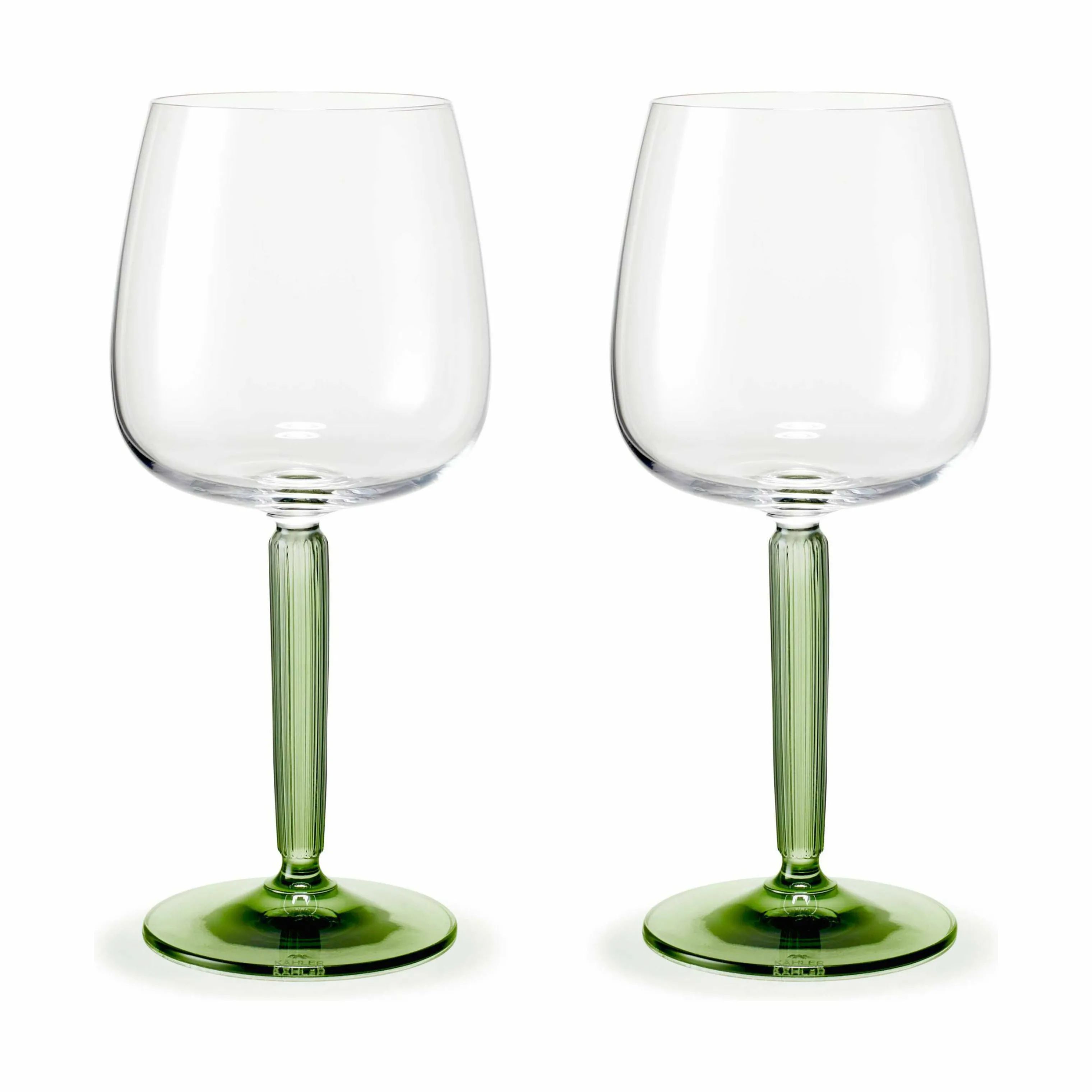 Kähler Rødvinsglas Hammershøi Rødvinsglas - 2 stk. i Grøn, 1