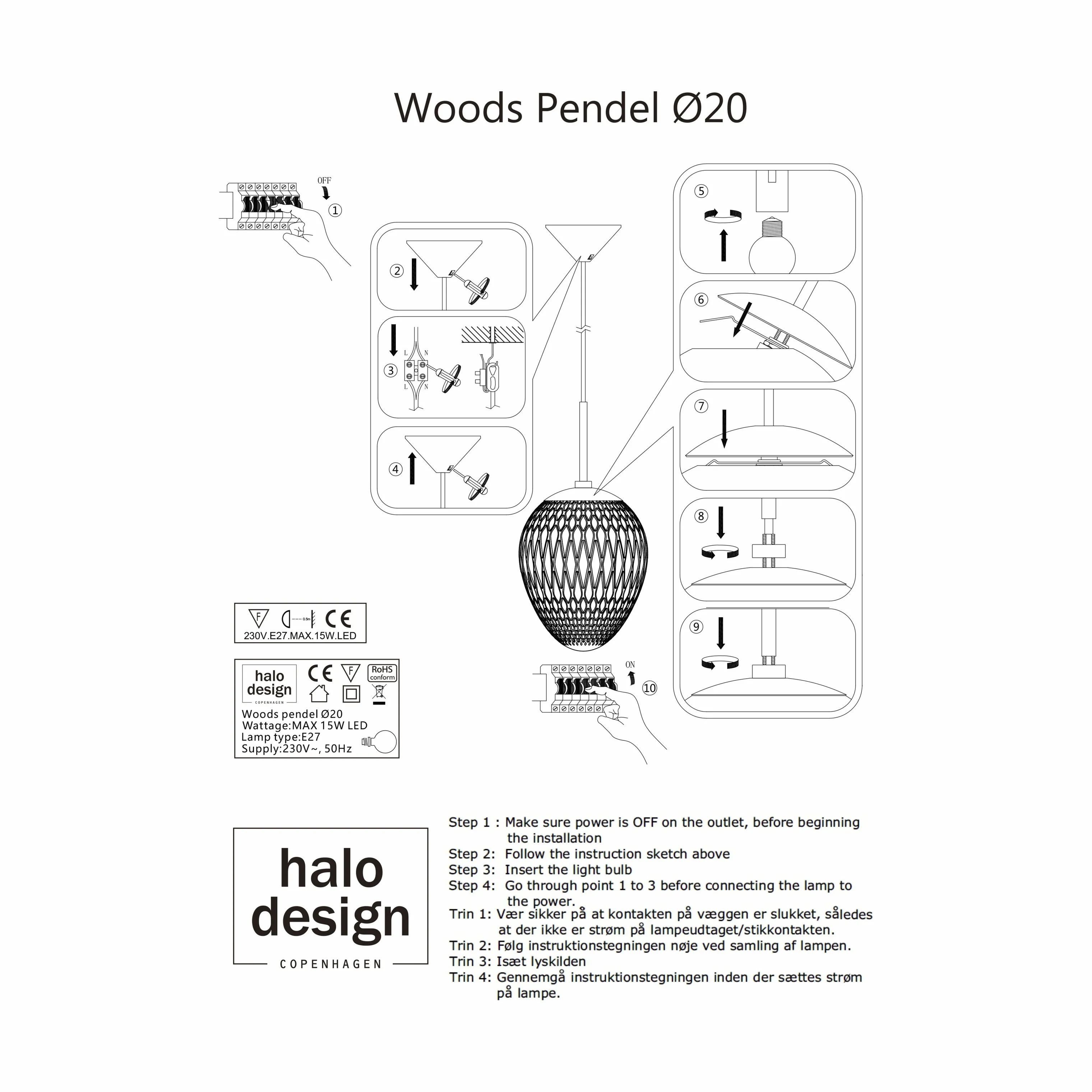 Halo Design Pendler Woods Pendel i Smoke, 20 cm, 4