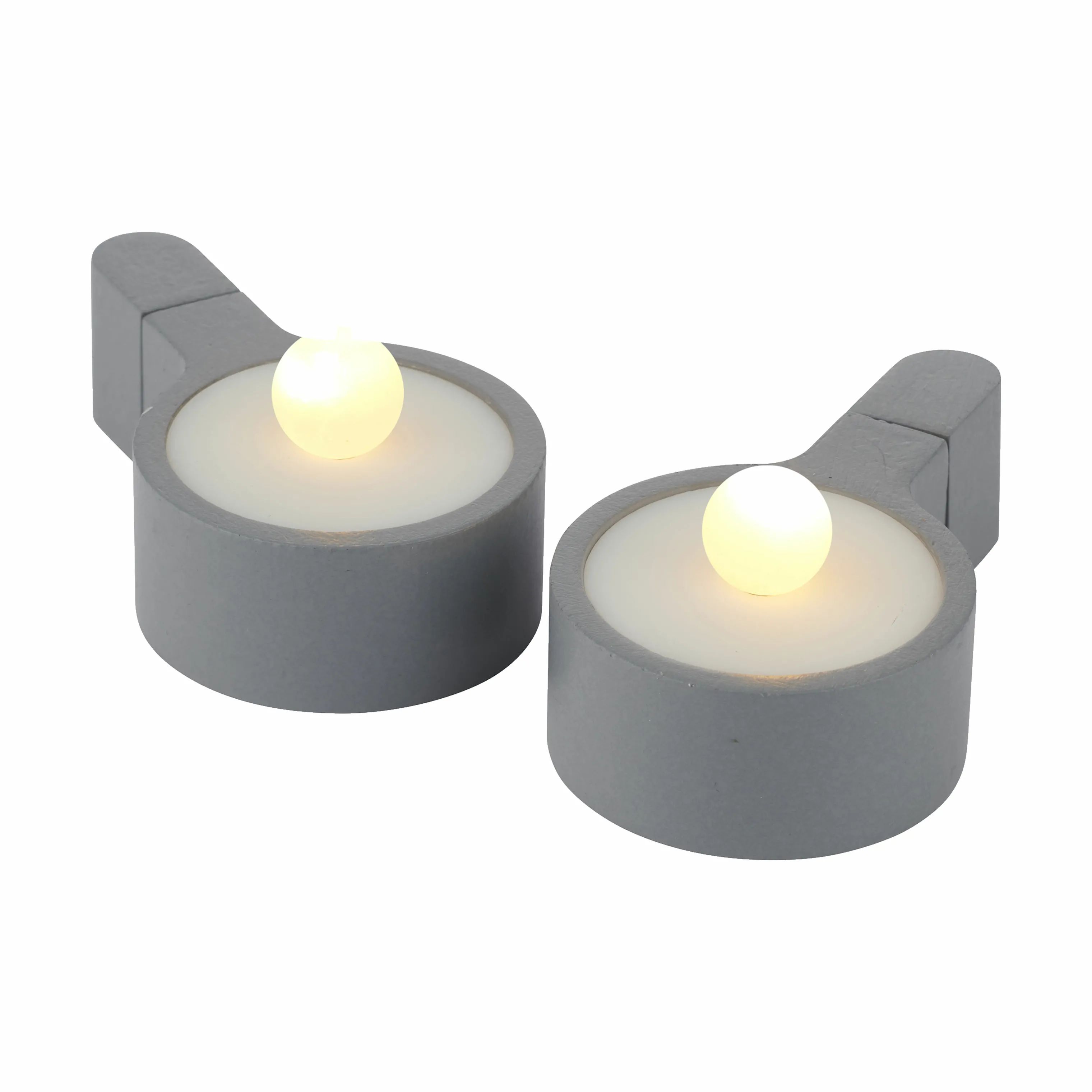 Sirius LED-lys Amalia Fyrfadslys - 2 stk. i Grå, 10 cm, 1