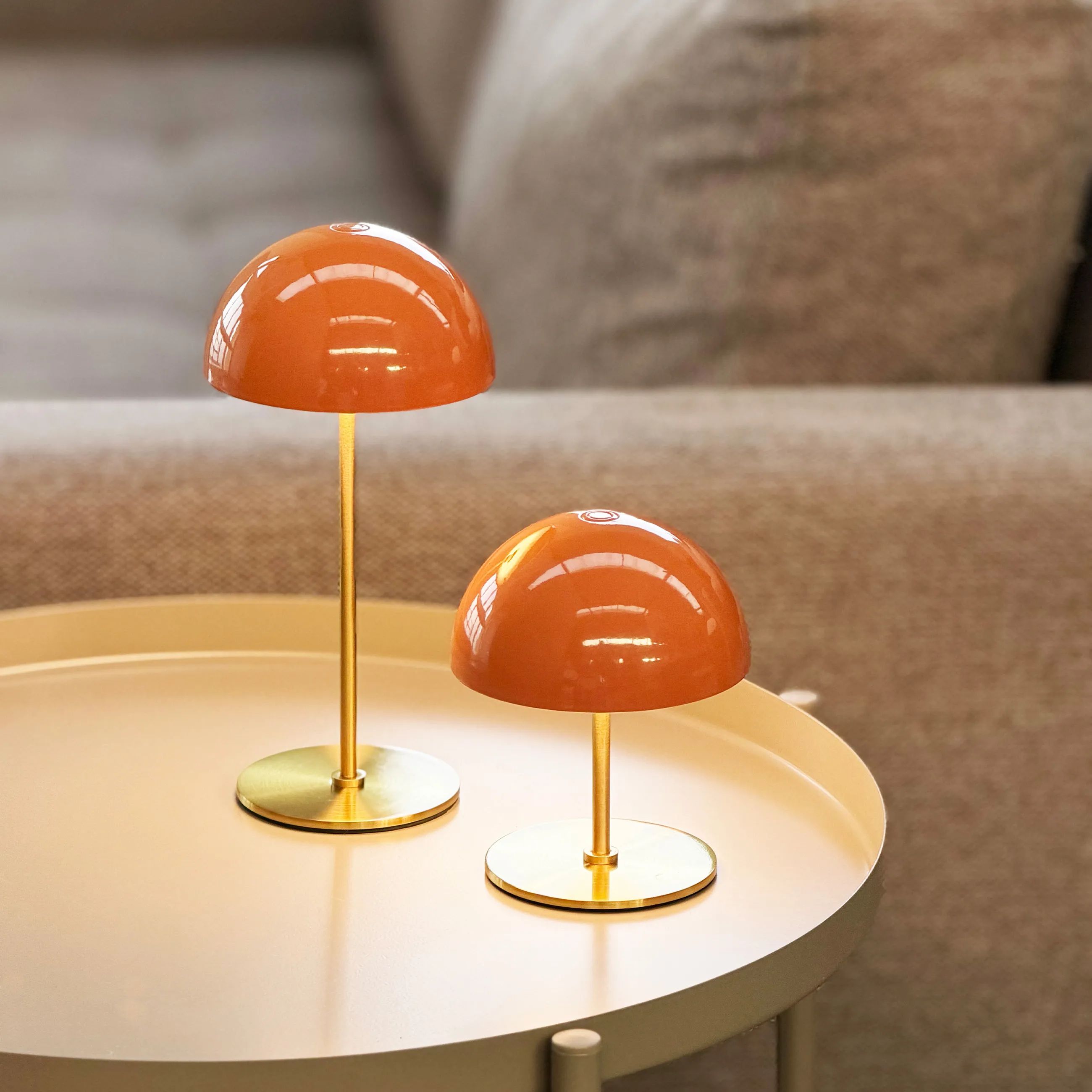 Dyberg Larsen Bordlamper Along Bordlampe - 2 stk. i Orange/ Messing, 2