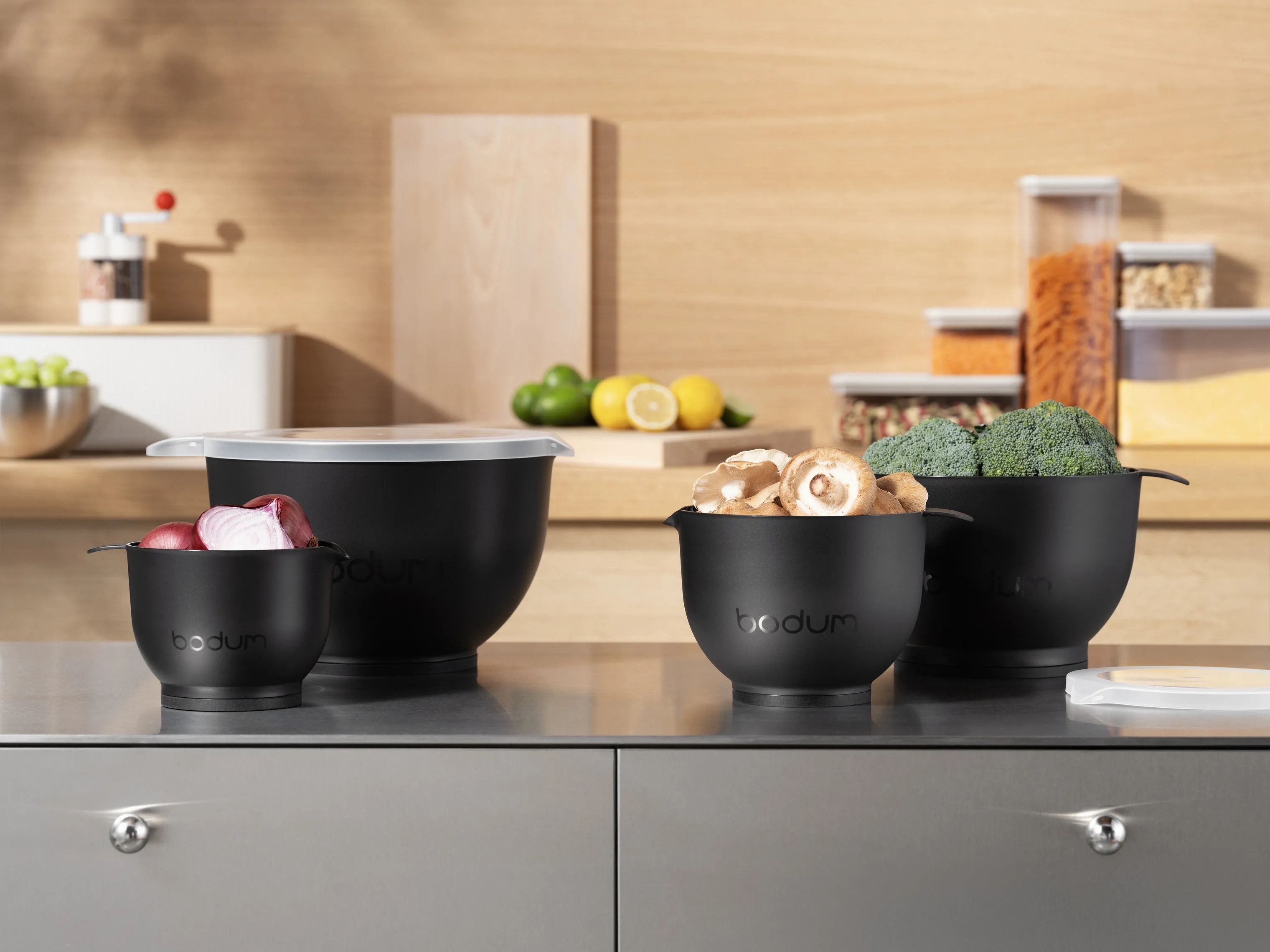 Bodum Røreskåle Bistro Røreskålsæt m. låg - 4 dele i Sort, 2