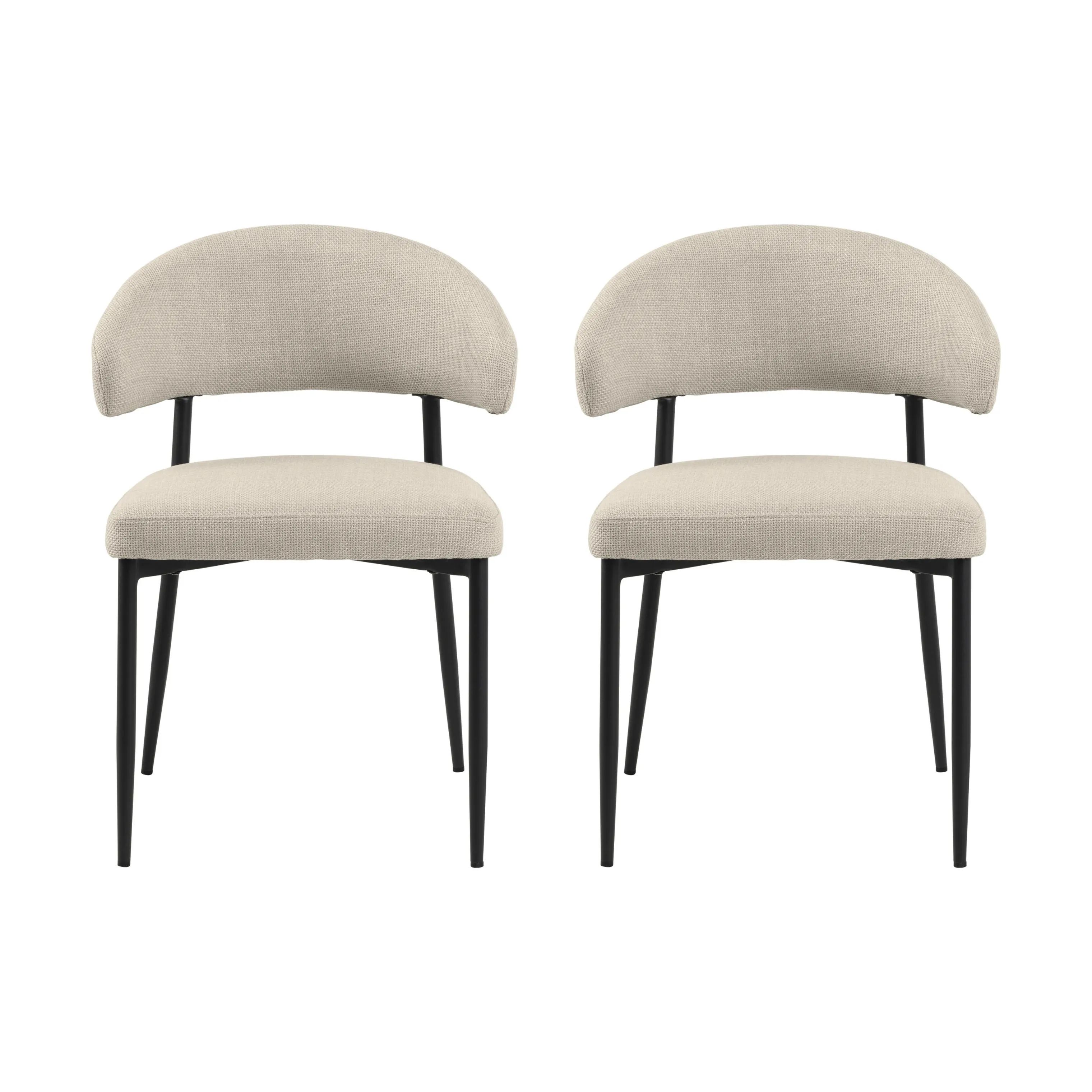 CASA Living Spisebordsstole Edina Spisebordsstol - 2 stk i Beige/sort, 1