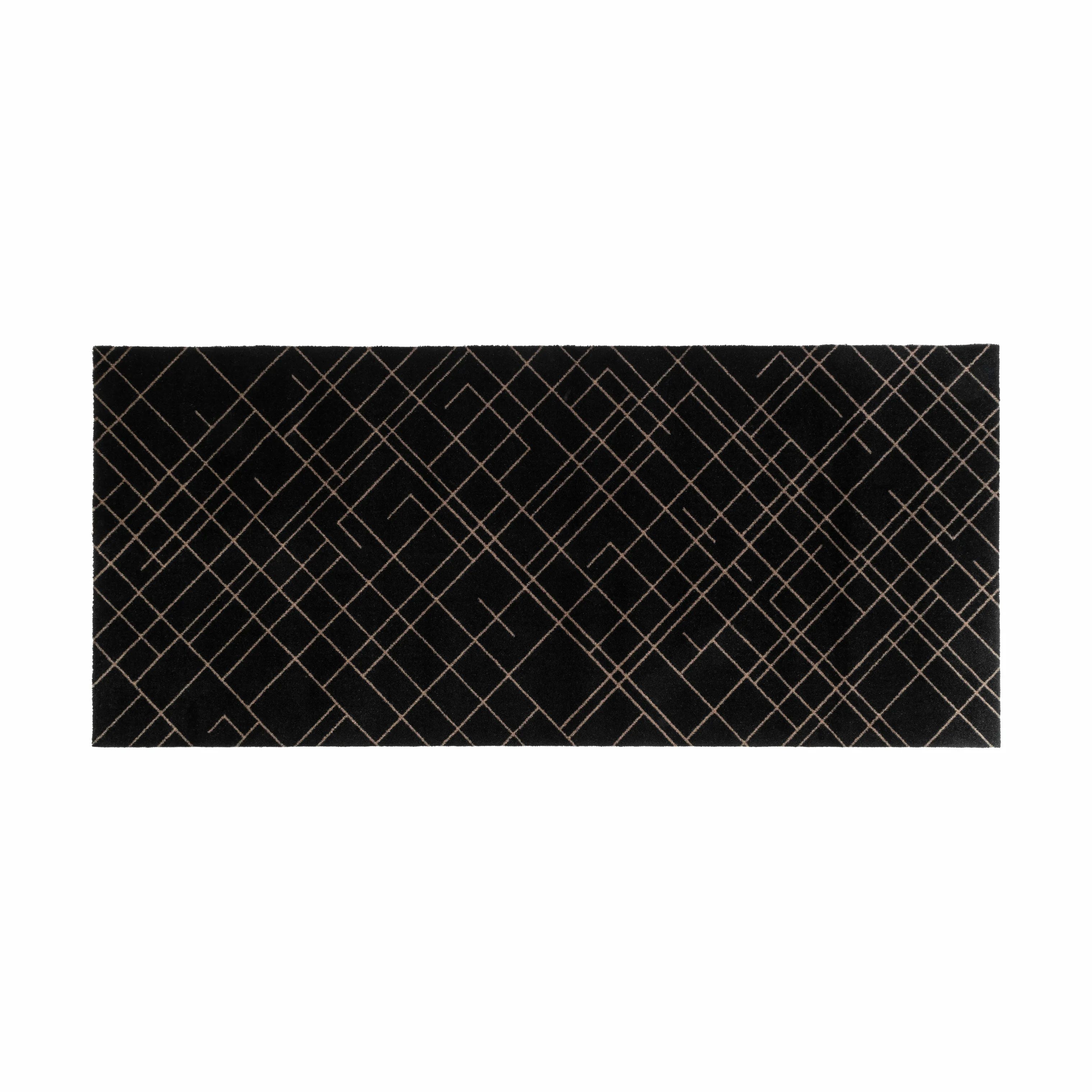 Tica Copenhagen Gulvtæpper Lines Gulvtæppe i Sort/sand, B90 x L200 cm, 1