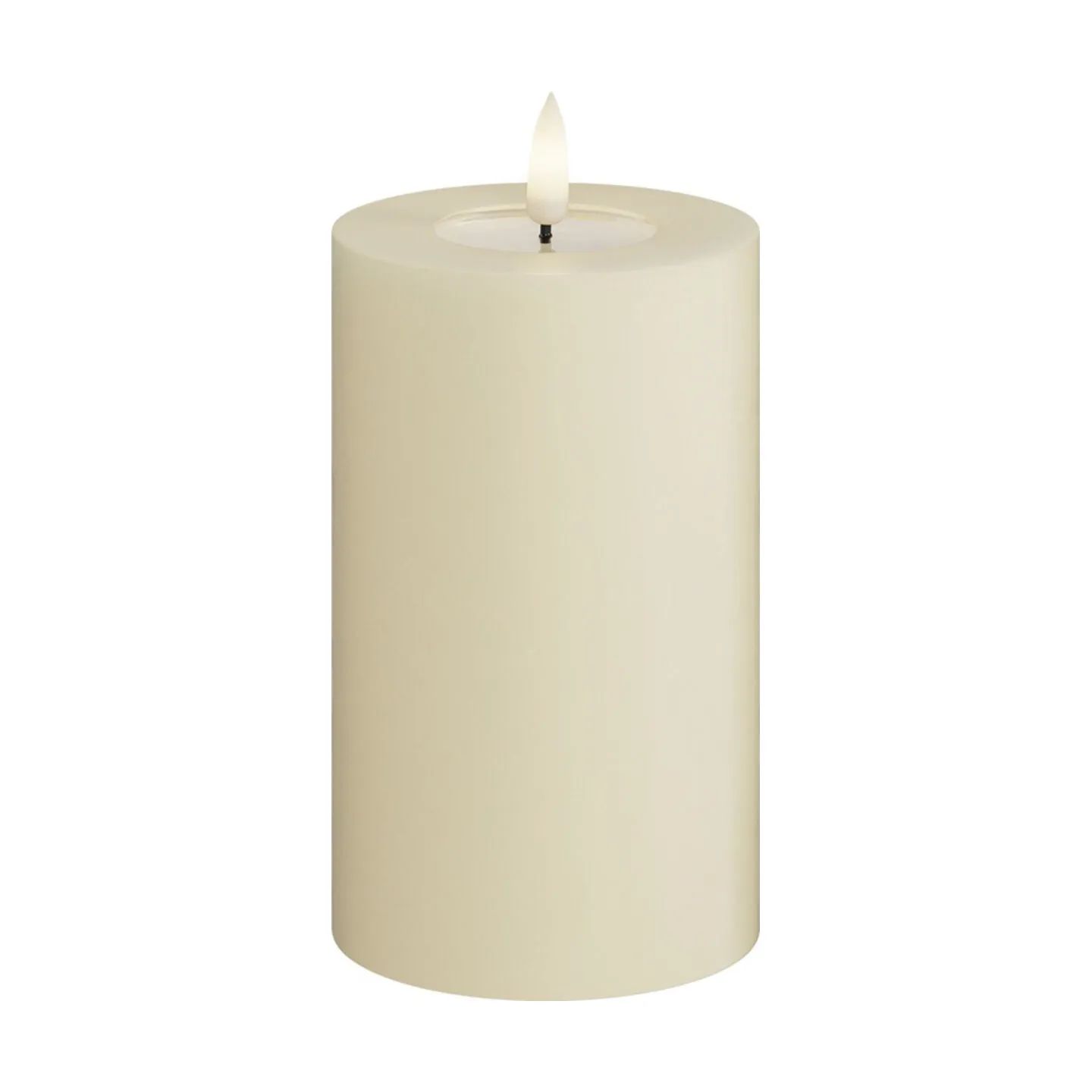 Deluxe Homeart LED-lys Real Flame LED Bloklys i Creme, 12,5 cm, 1