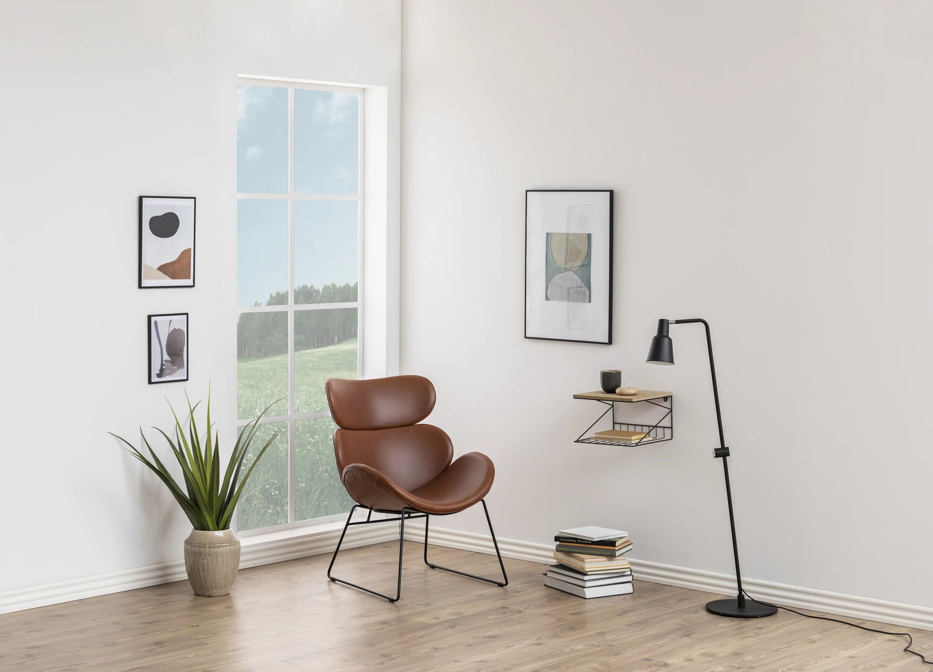 CASA Living Lænestole Cazar Loungestol i Cognac/sort, 2