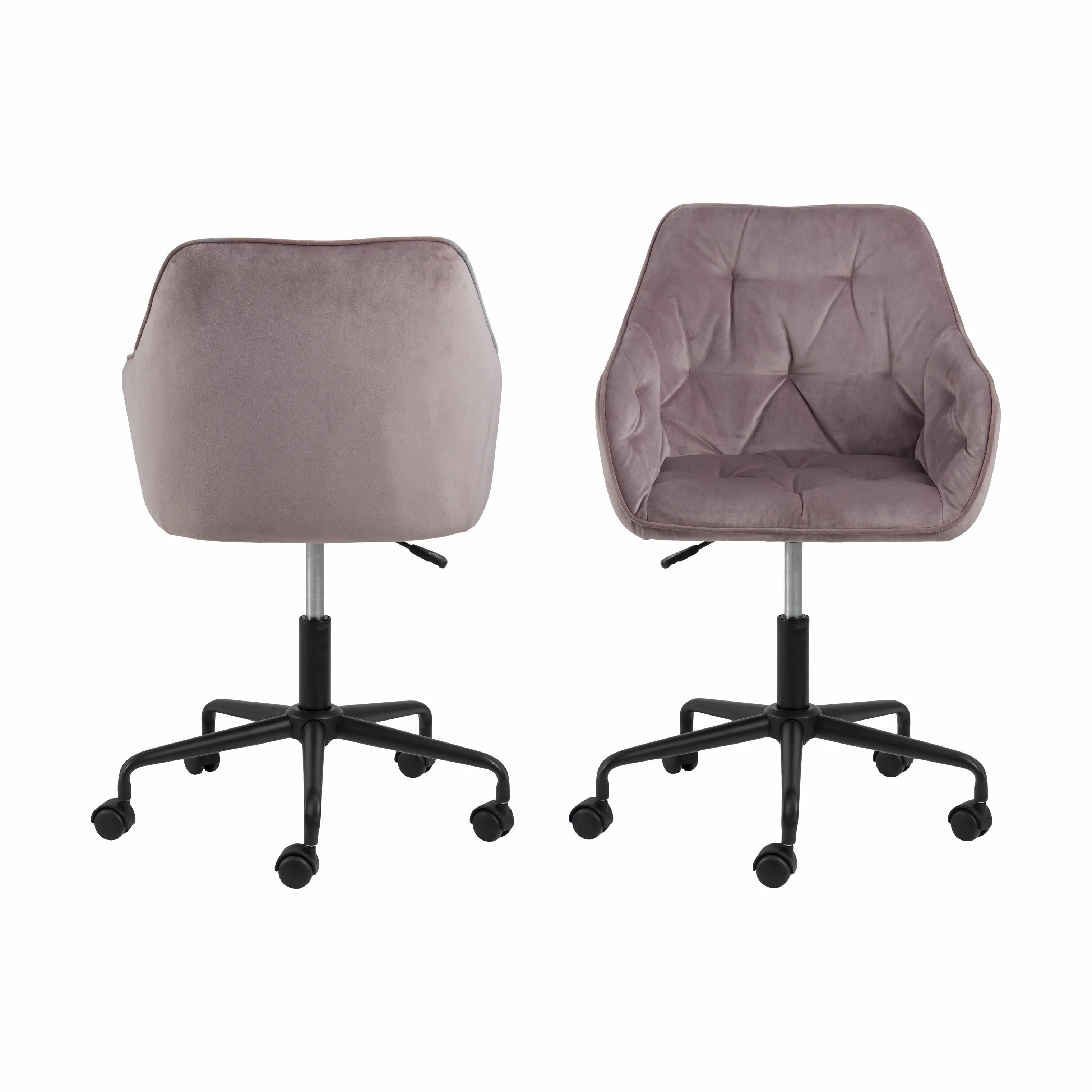 CASA Living Skrivebordsstole Brooke Skrivebordsstol i Dusty rose/sort, 4