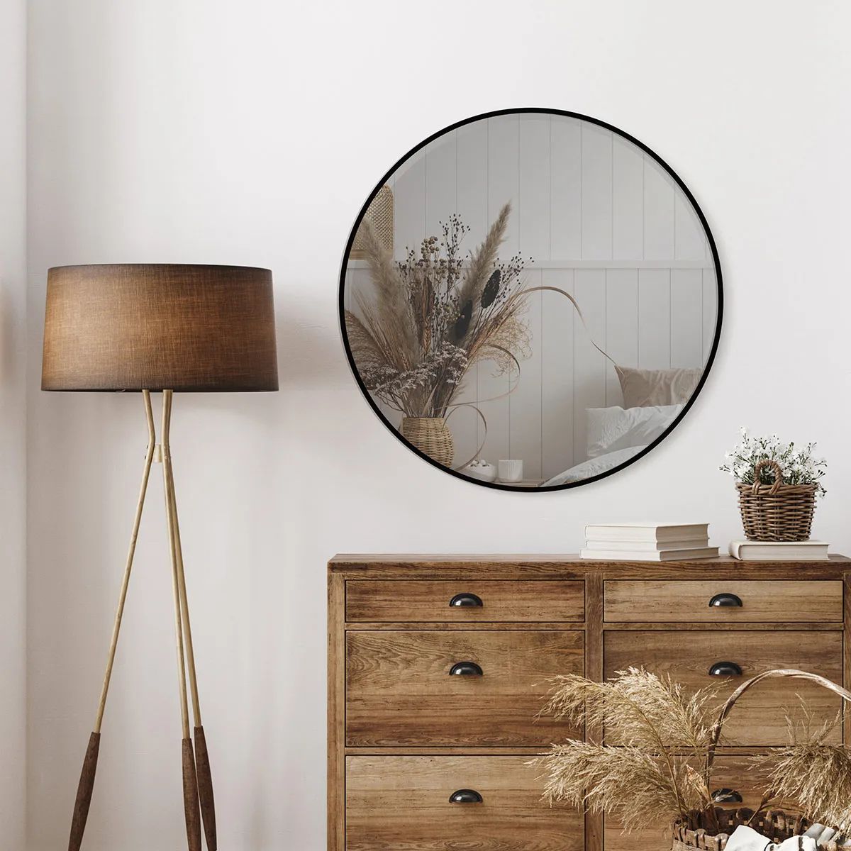 Incado Spejle Circle Spejl i Sort , 80 cm, 2