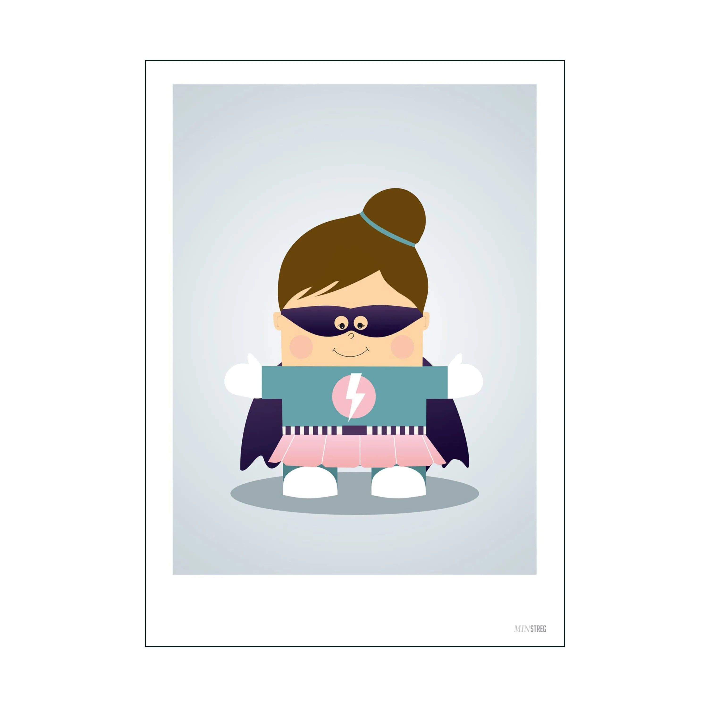 Poster&Frame Plakater Plakat - Superhero Girl i B50 x L70 cm, 1