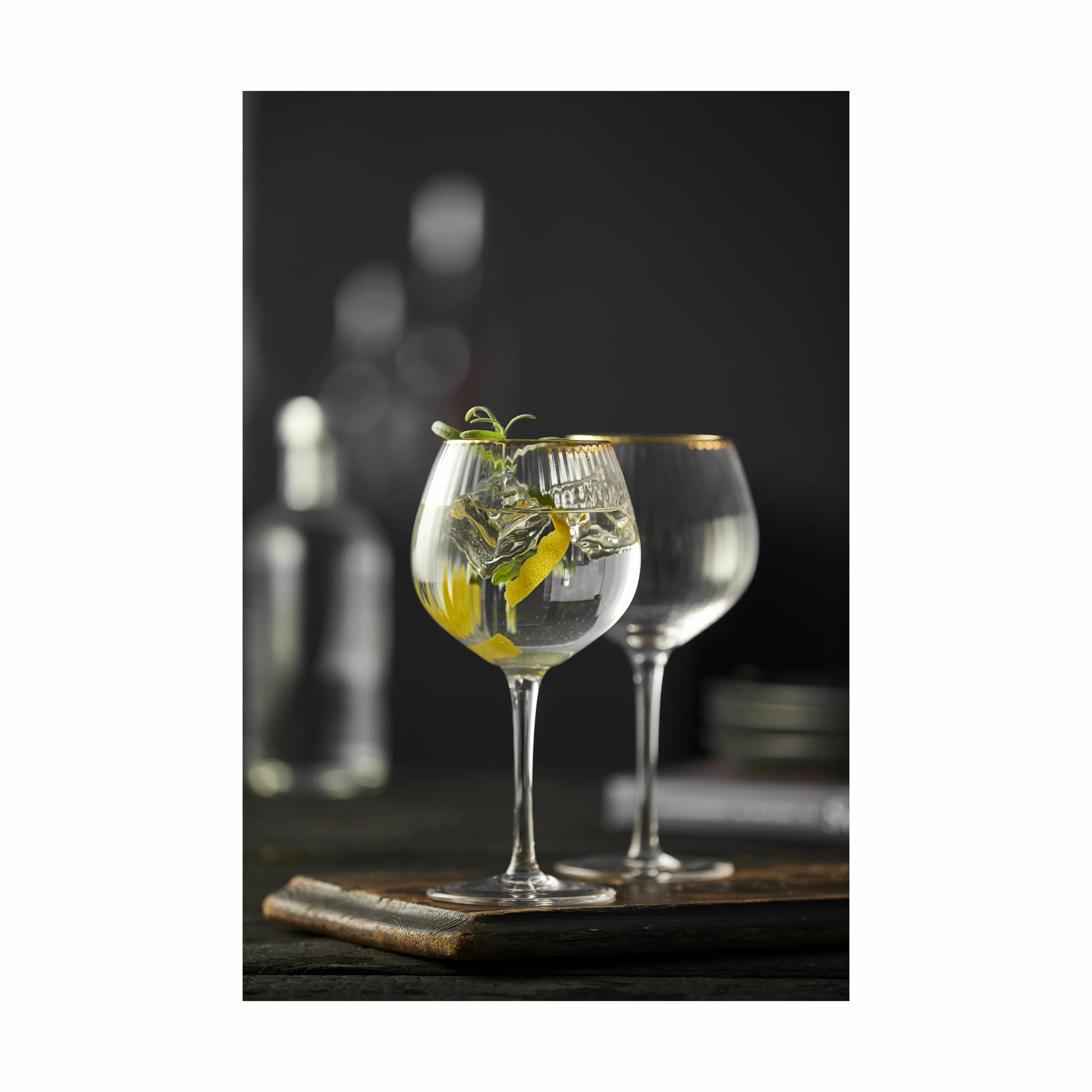 Lyngby Glas Ginglas Palermo Gin & tonic-glas - 4 stk. i klar/guldfarvet, 4