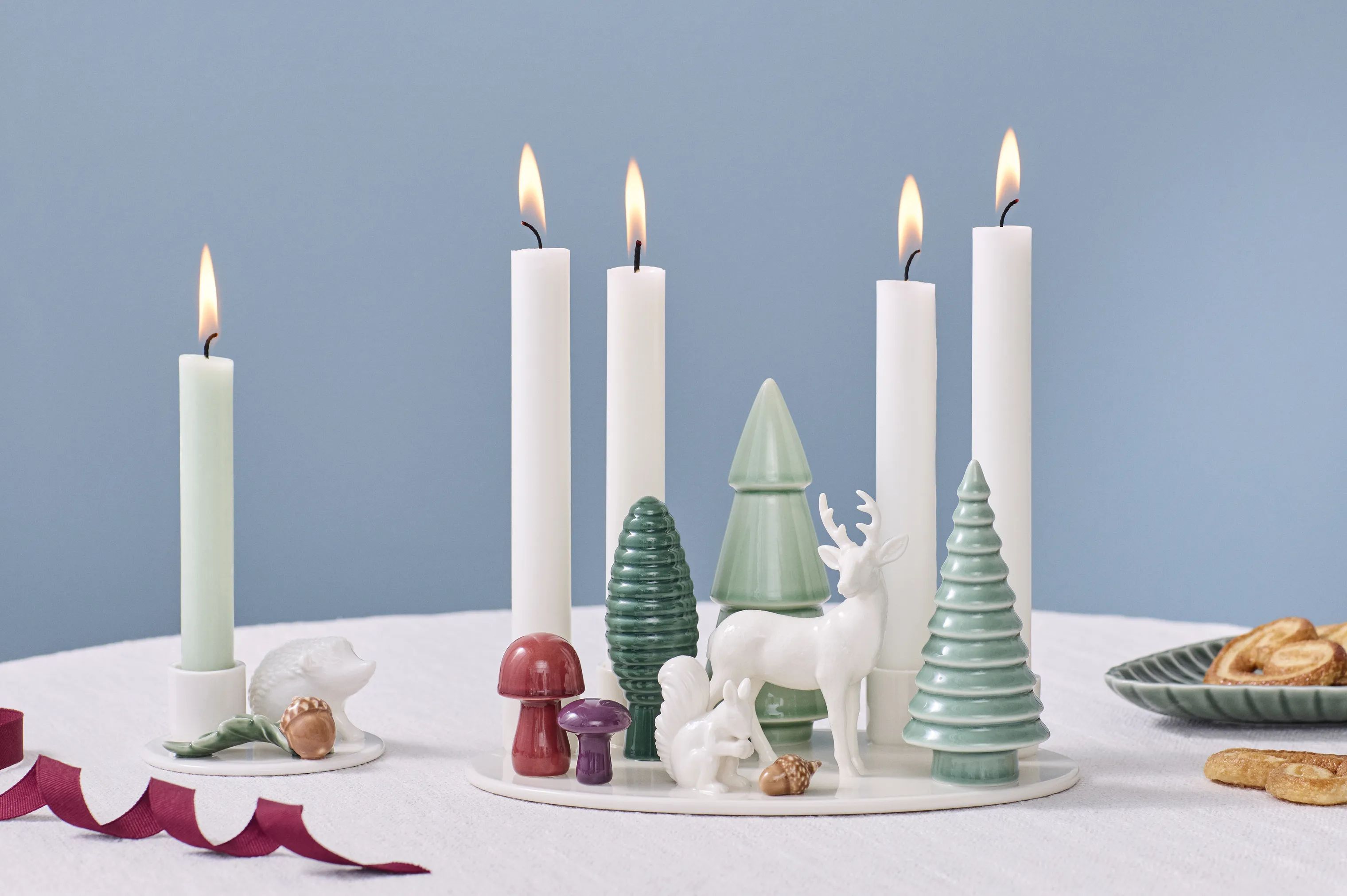 Dottir Jule- og adventsstager Winter Stories Woodland Adventstage i White/green/brown, 3