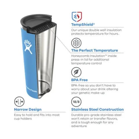 Hydro Flask To go kopper All Around Tumbler i Blå/stål/hvid, 6