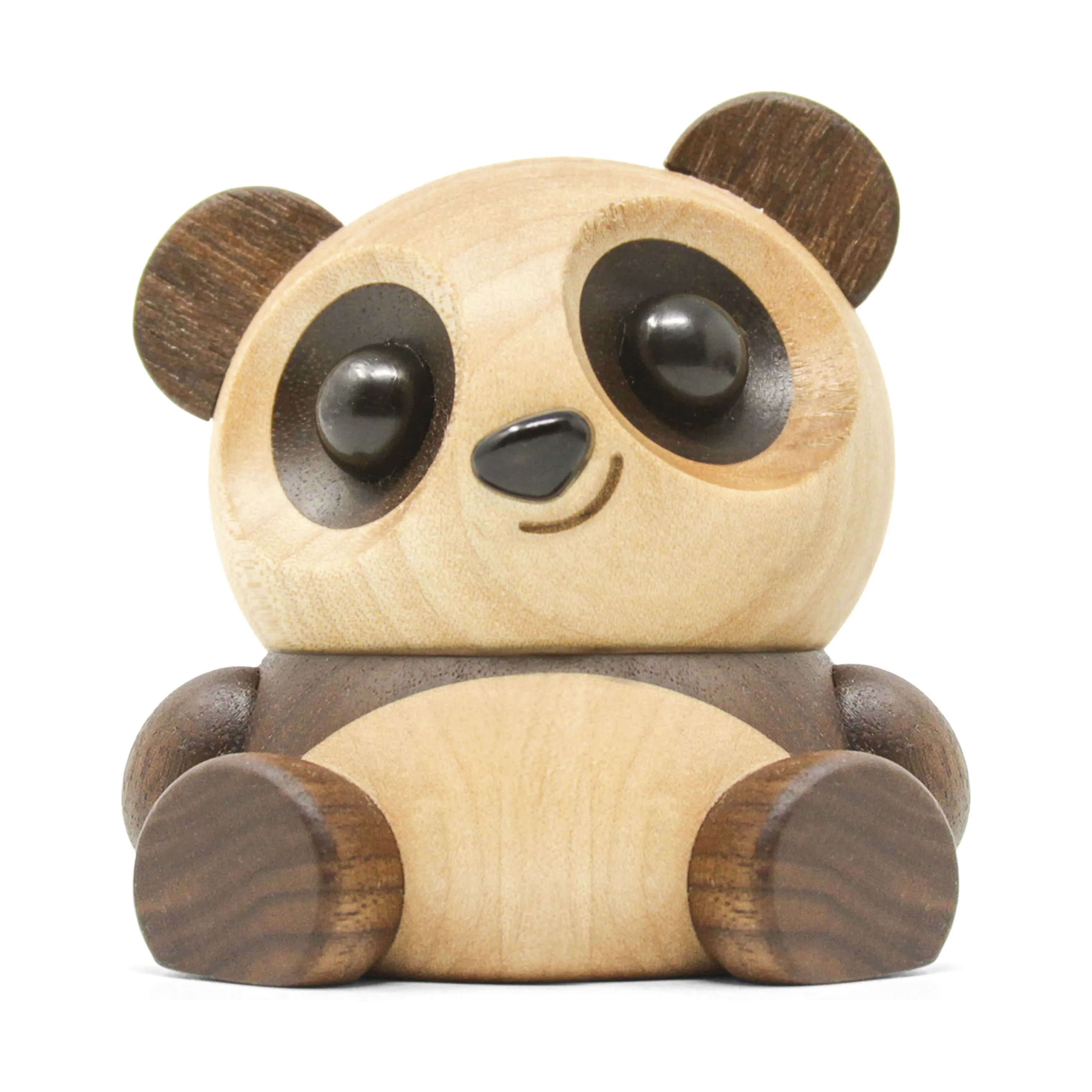 FableWood Dyrefigurer Panda - Pom Pom i Ask/Valnød, 1