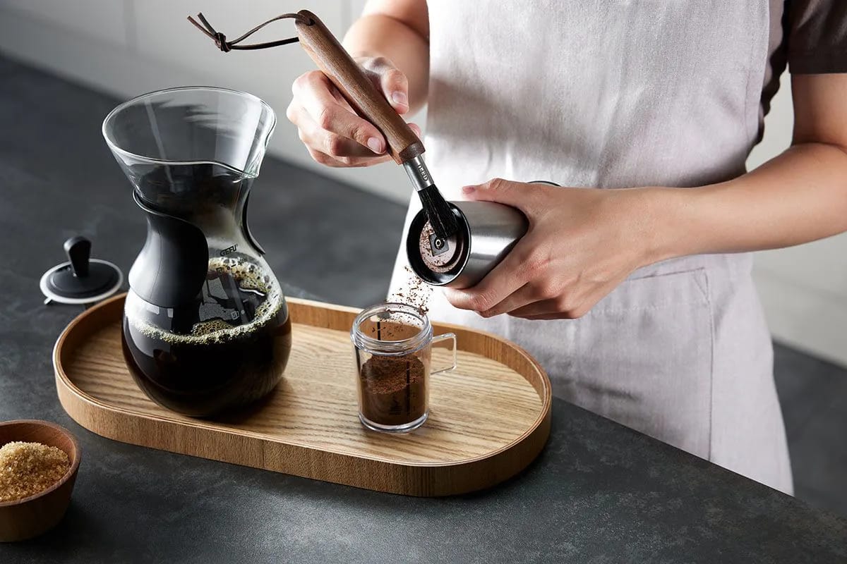 Gefu Kaffekværne Dusto Kværnbørste i Brun/Sølv, 2