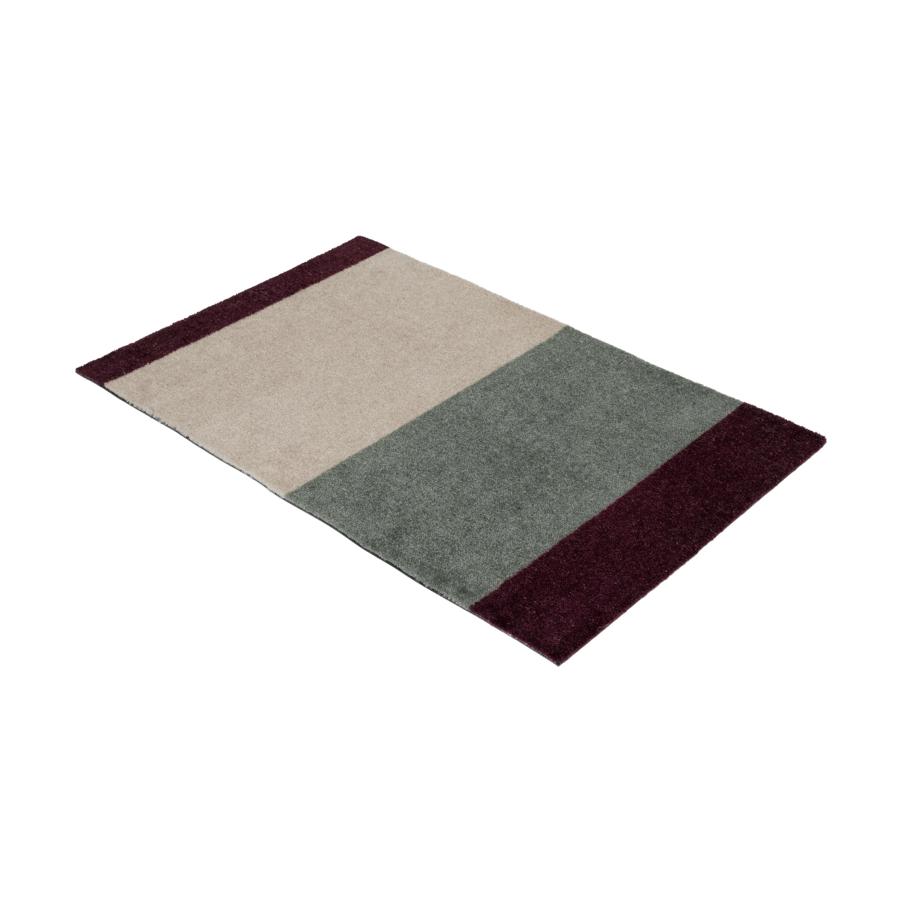 Tica Copenhagen Dørmåtter Stripes Horisontal Gulvmåtte i Grøn/Ivory/Bordeaux, B60 x L90 cm, 4