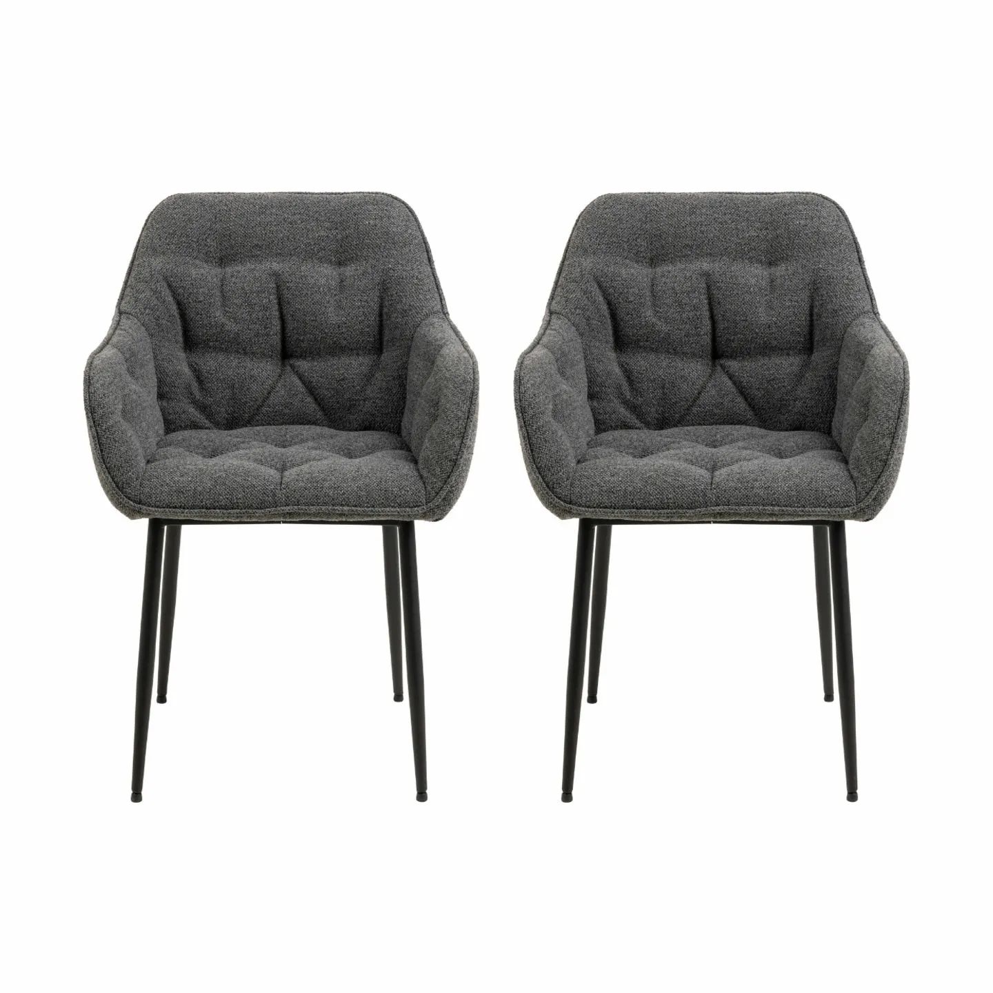 CASA Living Spisebordsstole Brooke Spisebordsstol - 2 stk. i Mørk antracit/sort, 1