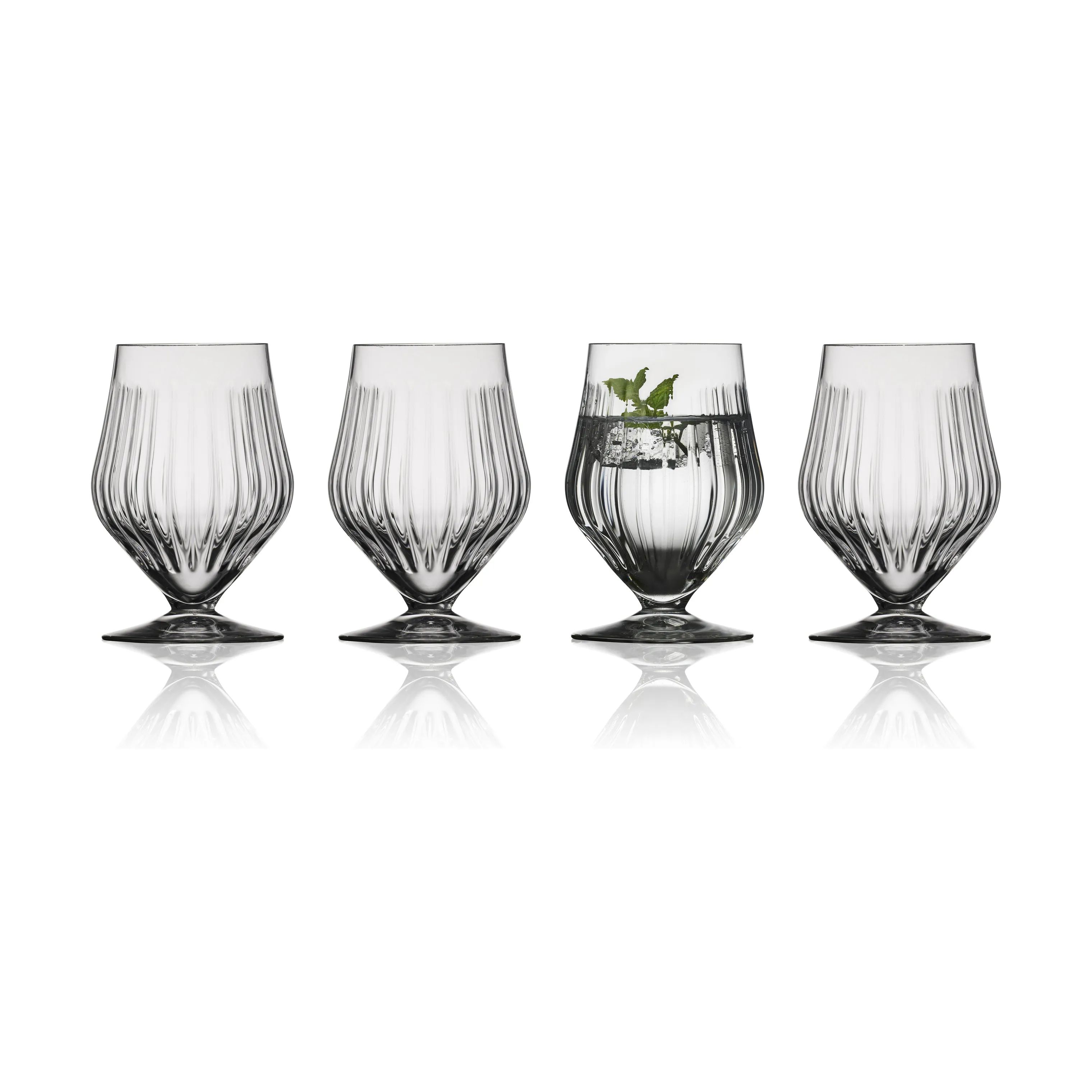 Lyngby Glas Vandglas Ane Vandglas på fod - 4 stk. i Klar, 1
