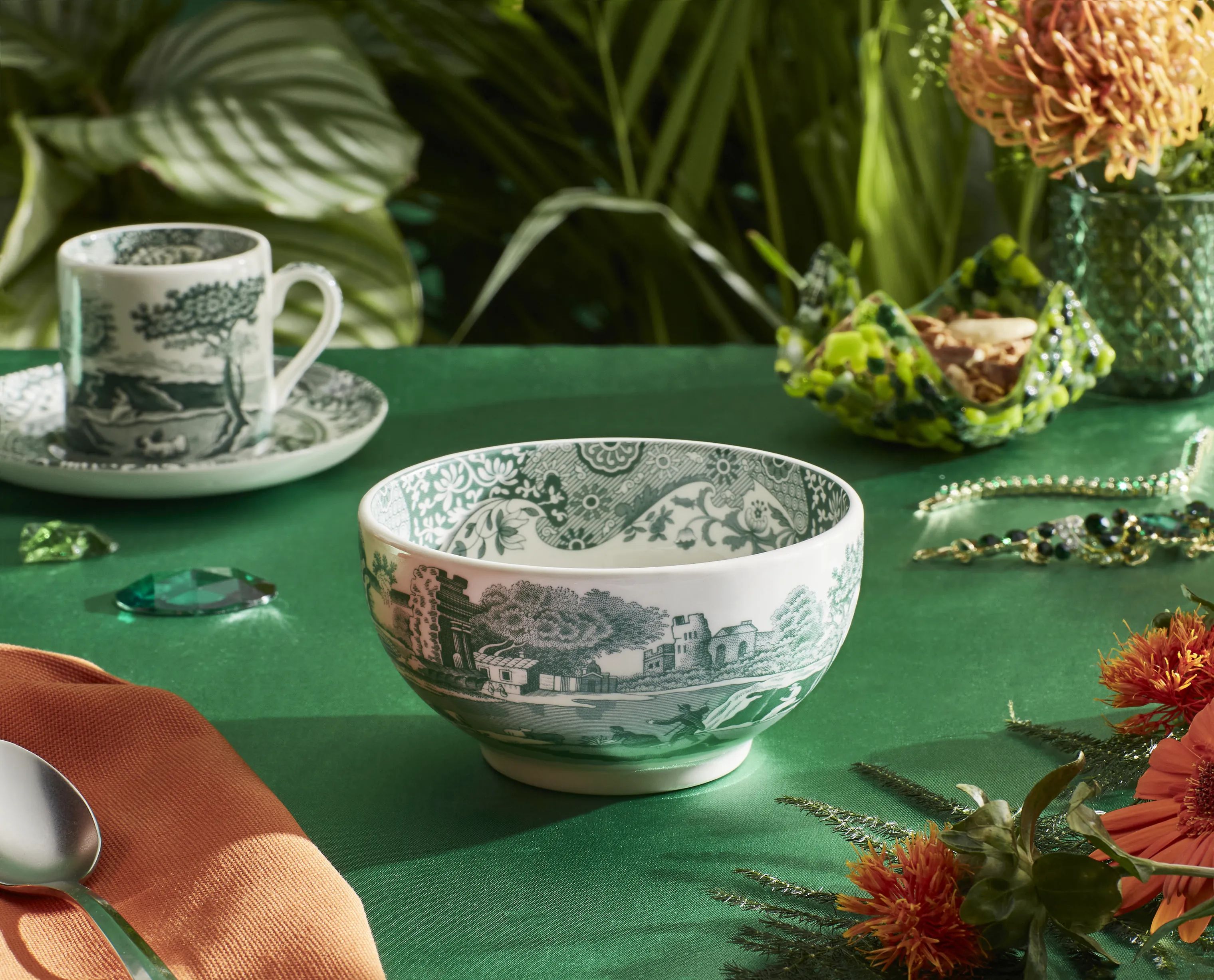 Spode Skåle Heritage Green Italian Skål i Grøn/hvid, 2